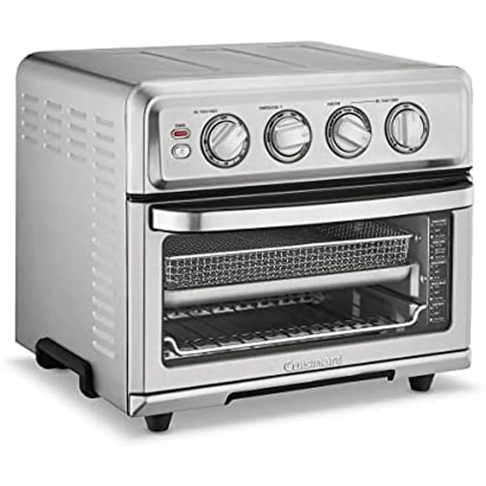 Cuisinart TOA-70 AirFryer Toaster Oven with Grill Stainless Steel Bundle with Deco Chef Pair of Red Heat Resistant Oven Mitt