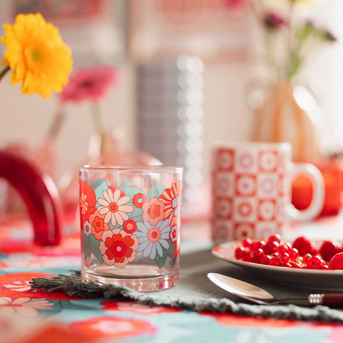 Low glass "Bloomorama" 30 cl Atmosphera x Cha Cha Pop