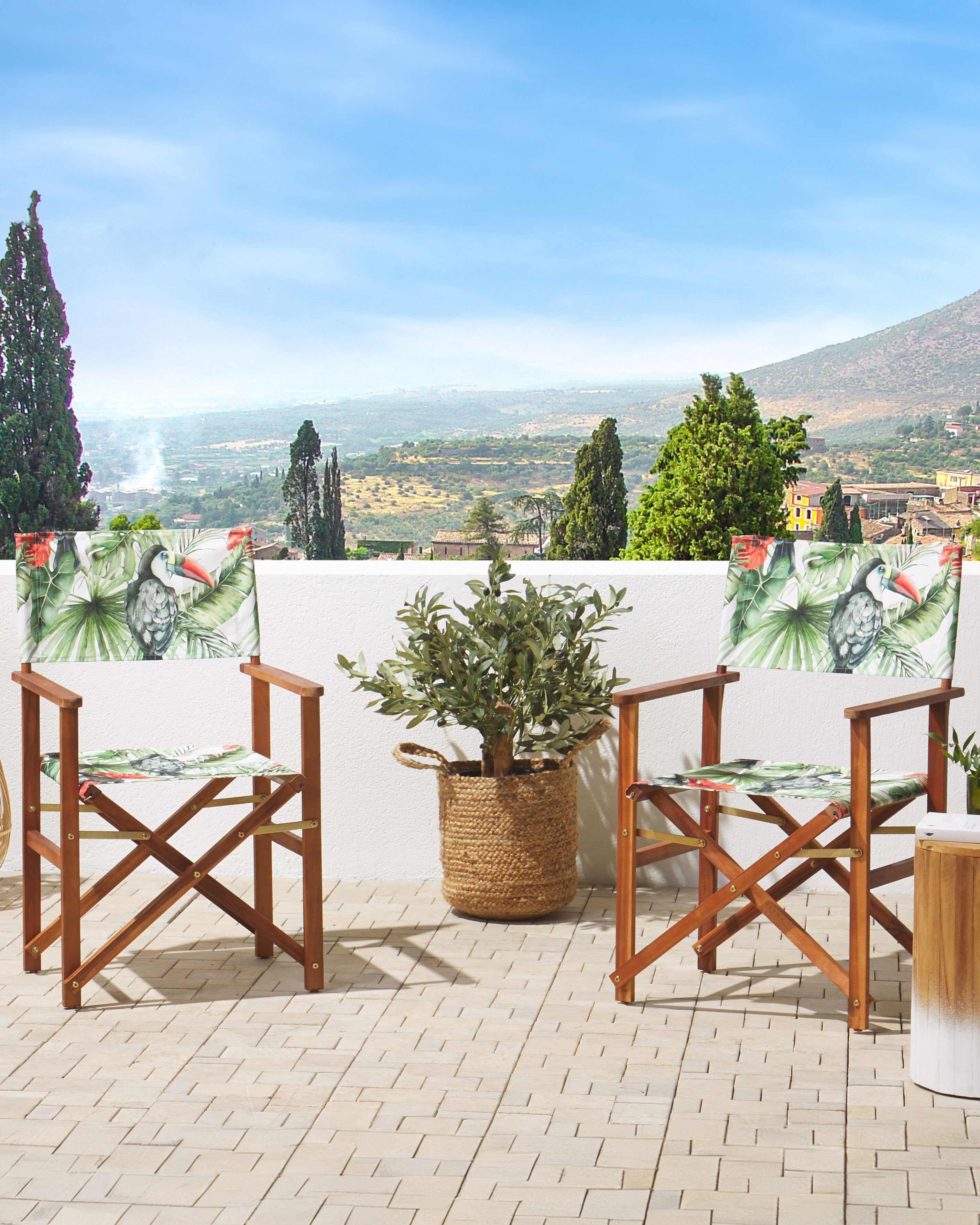 Set of 2 Garden Chairs CINE Acacia Wood Green
