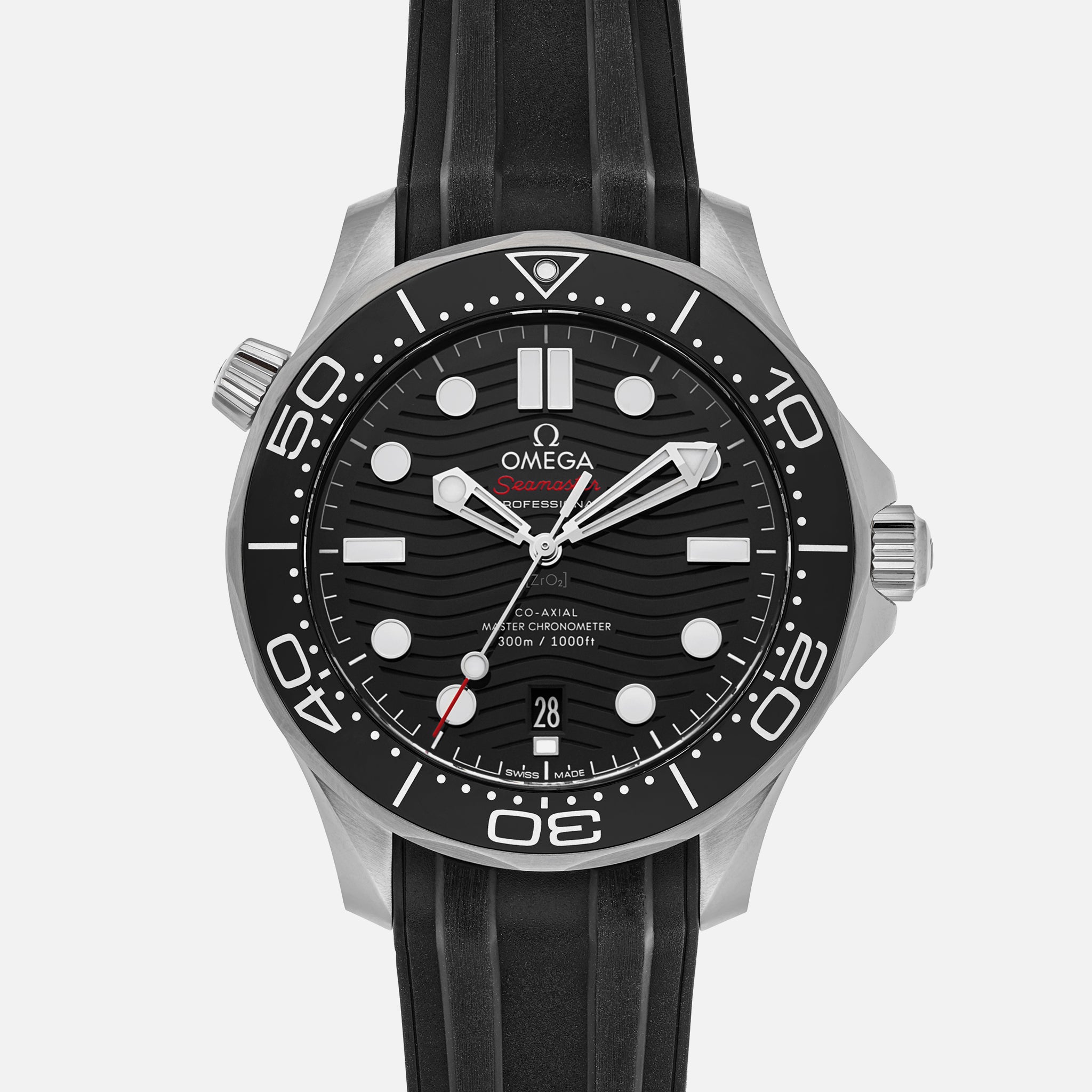 Seamaster Diver 300M Co-Axial Master Chronometer 42mm Black Dial On Rubber Strap(1:1 replica) - Top club