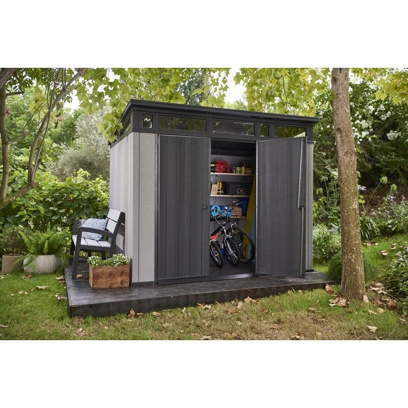 Artisan Plastic Storage Shed 9 ft W x 7.5 ft D Grey & Black - Artisan 97 - Image 6 Artisan Plastic Storage Shed 9 ft W x 7.5 ft D Grey & Black - Artisan 97 - Image 6