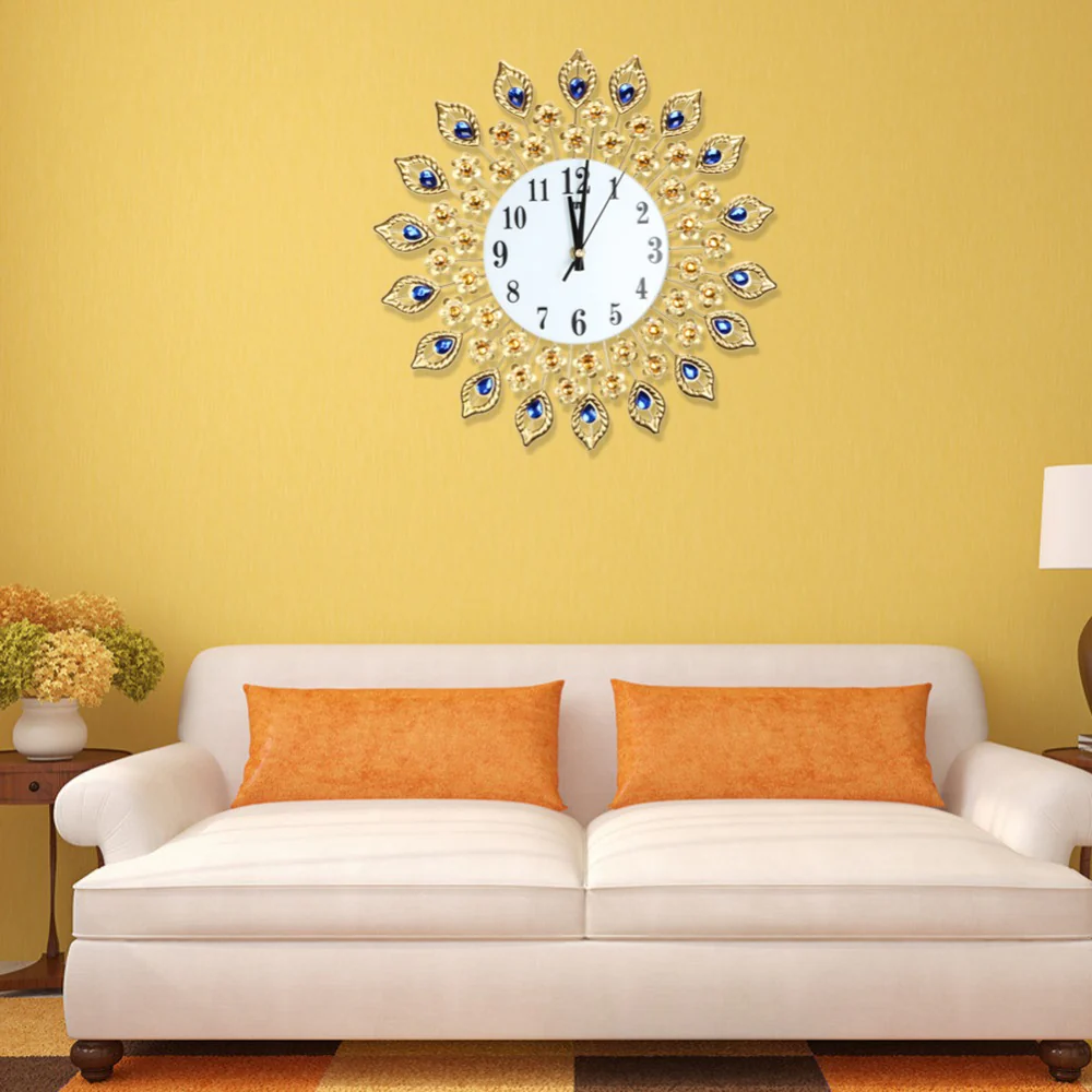 Antique Diamond Peacock Wall Clock