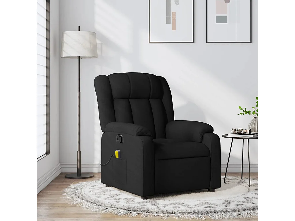 Fauteuil inclinable-Chaise de relax-Fauteuil de Massage noir tissu SHL5313
