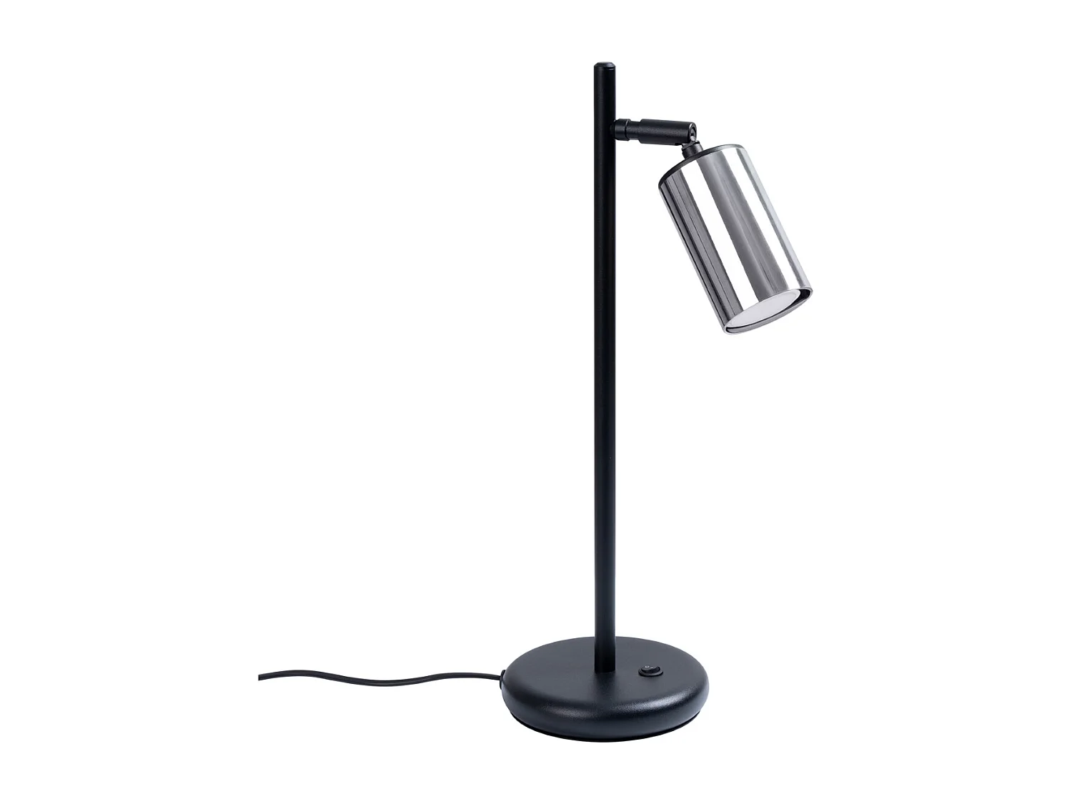 Lampe De Bureau Winx Moderne En Acier - 1 Sources Lumineuses - L.13 X H.44 Cm - Noir/Chromé