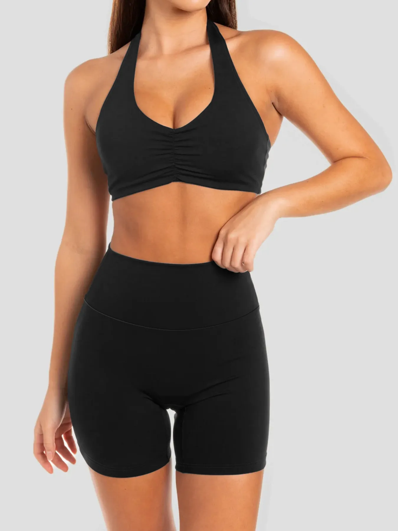 Halter Neck Cami and Shorts Active Set - ZKZOOK