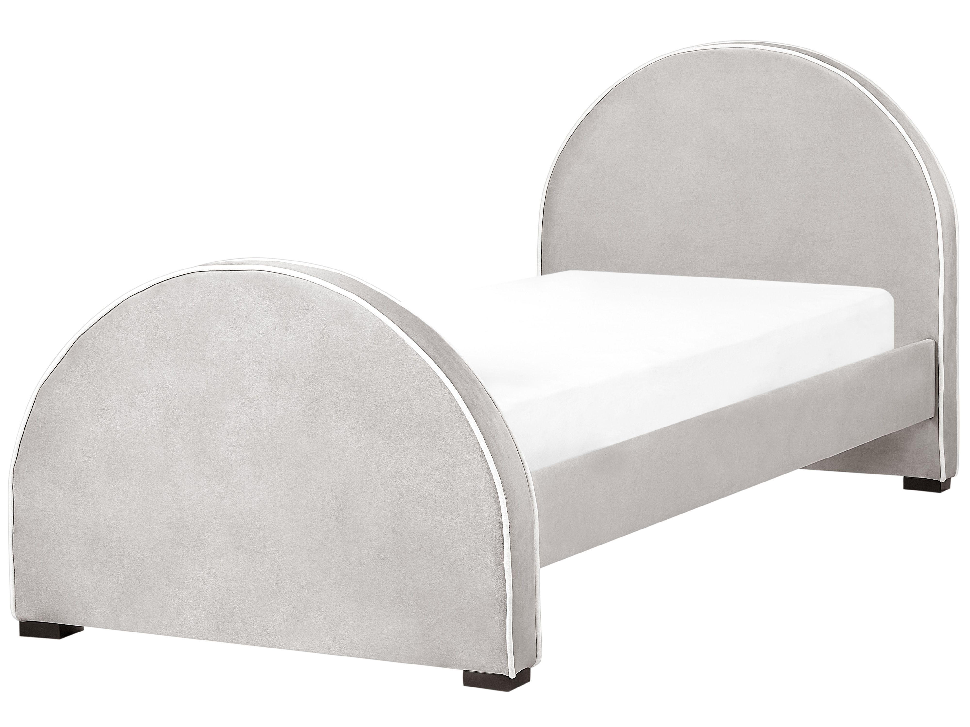 Kids Bed Velvet NOZAY 90 x 200 cm (EU Single) Light Grey