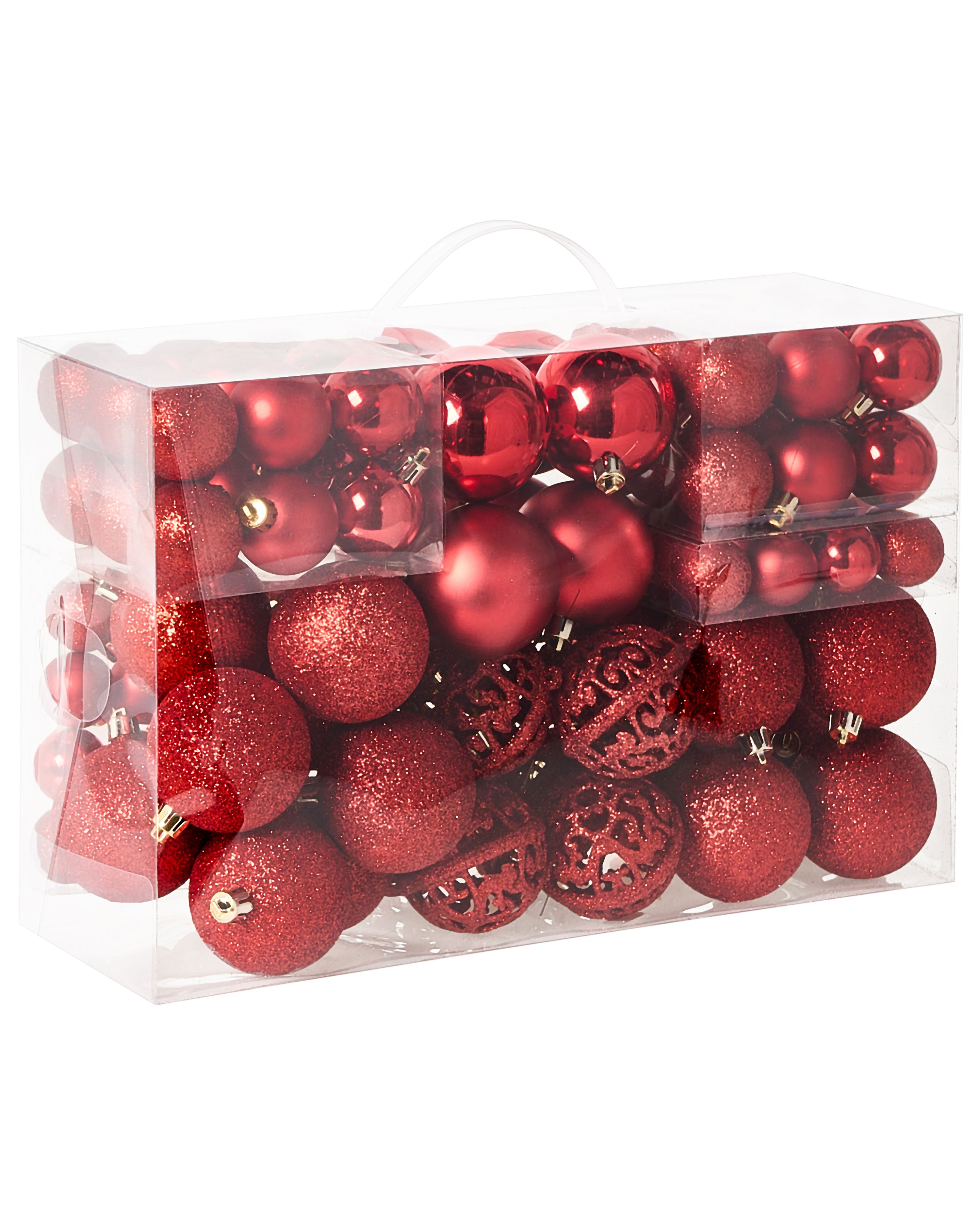 Set of 100 Baubles VANERN Red