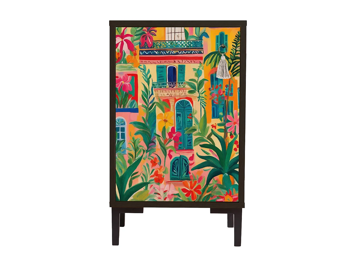 Table de chevet en MDF avec imprimé