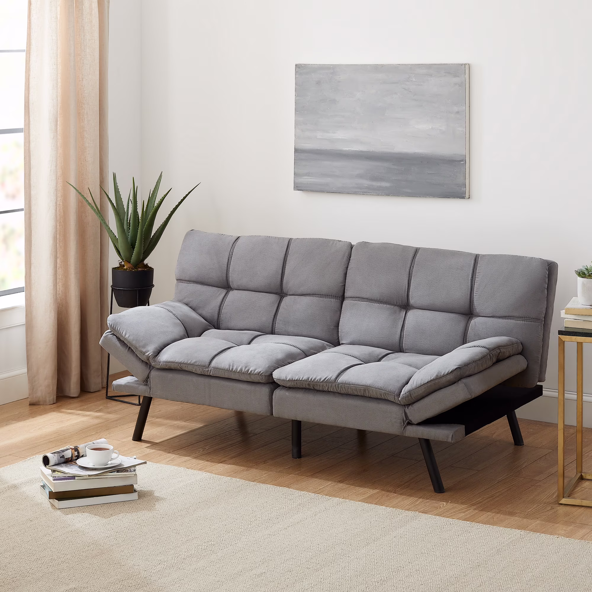 Mainstays Memory Foam Futon with 72",Black - Image 5