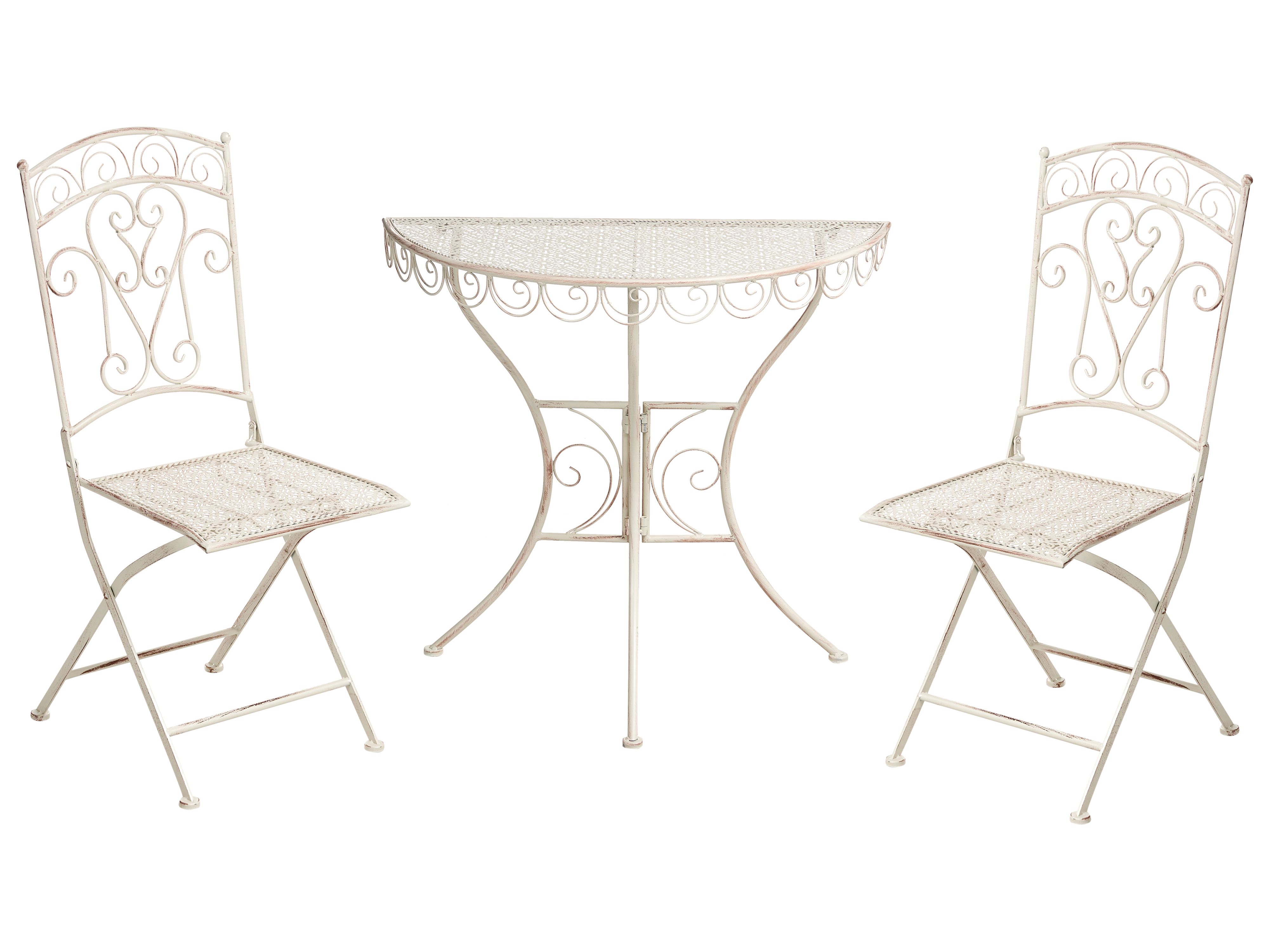Bistro Set Folding JUINA Metal Light Beige