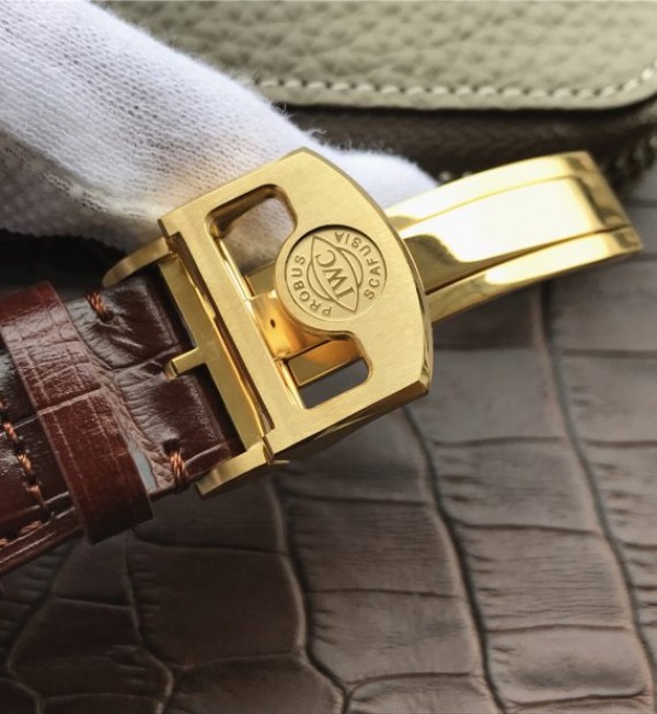 Replica IWC ZF Portuguese IW500101 YG White Dial Leather Strap A52010 - Top club
