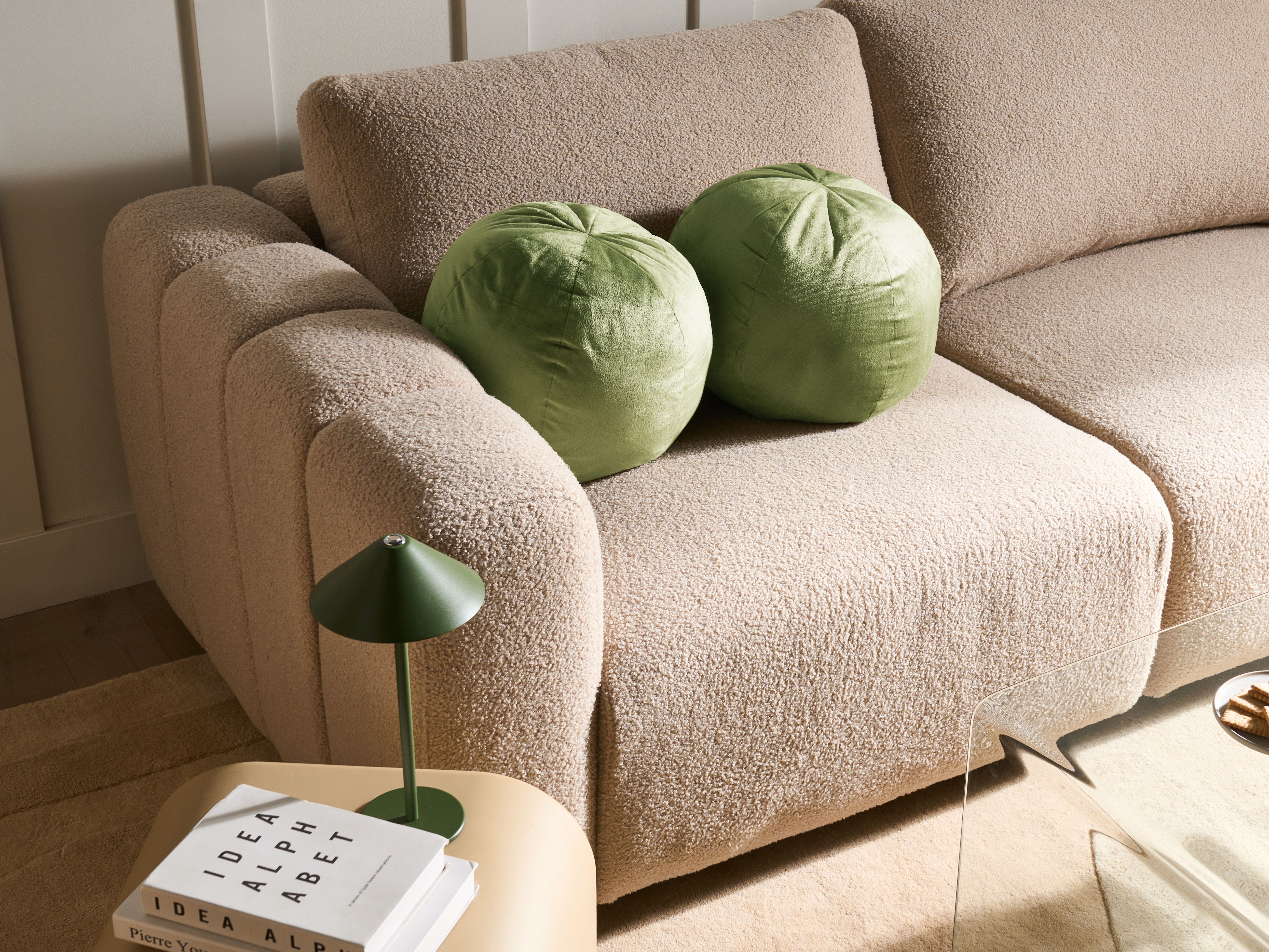 Set of 2 Decorative Cushions SALVIA Velvet 33 x 33 cm Olive Green Solid
