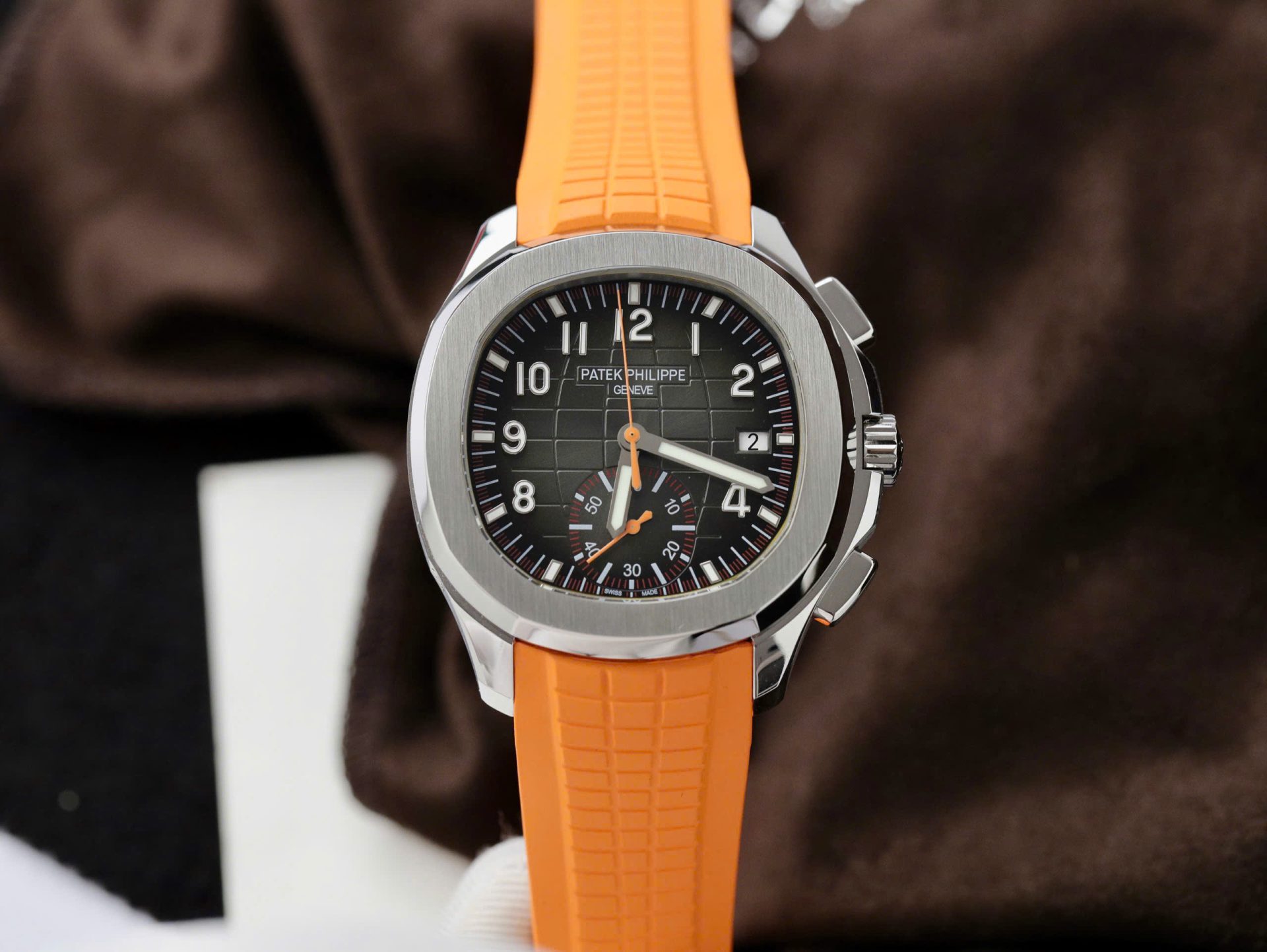 Patek Philippe Aquanaut 5968A Replica 11 Watch Orange Rubber Strap 42.2mm - Elite Watch Atelier
