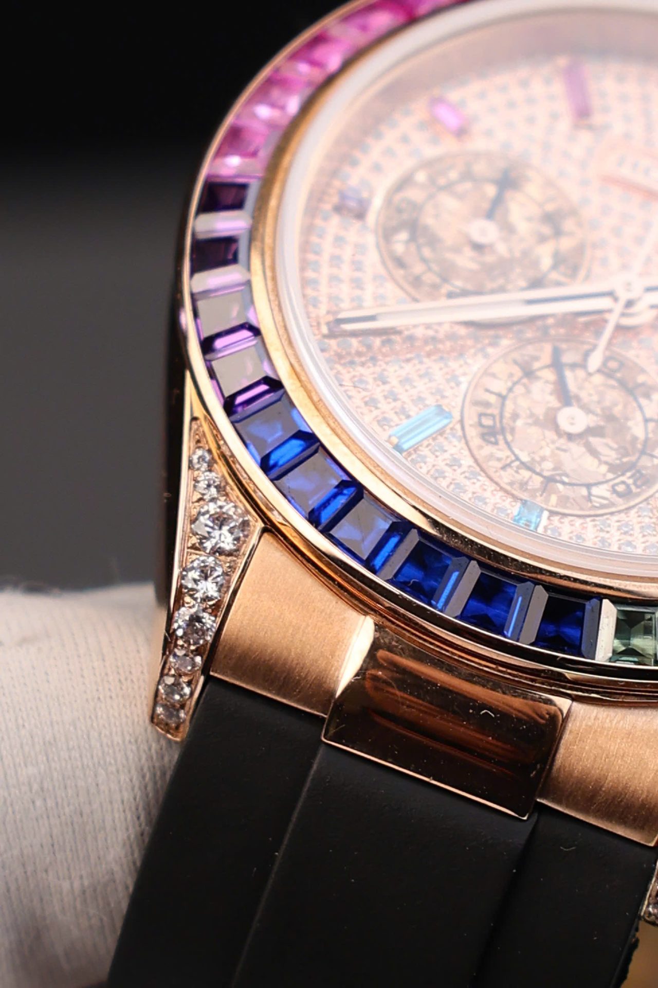 Rolex Daytona Rainbow Copies Watch Rubber Strap MS Factory 40mm - Elite Watch Atelier