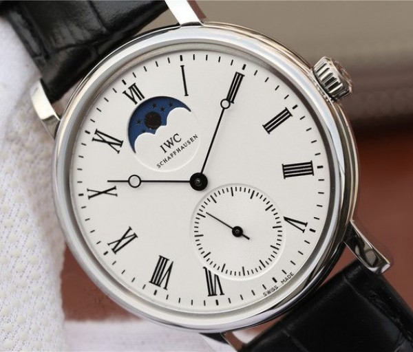 Replica IWC Vintage IW544805 White Dial Black Leather Strap - Top club