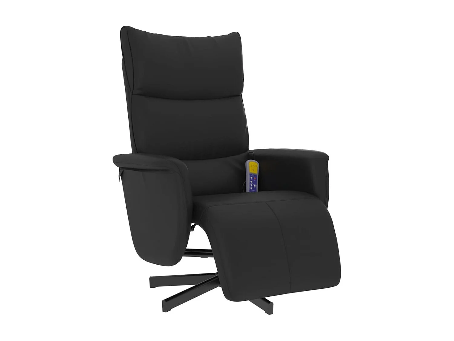 Fauteuil inclinable-Fauteuil salon de massage repose-pieds noir similicuir SHL1761