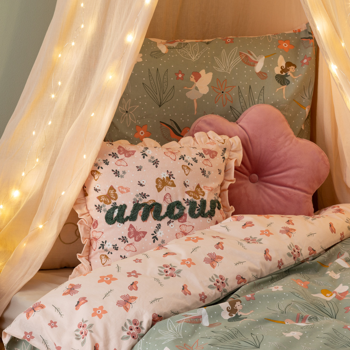 Embroidered cushion "Alina" Multicolor, 40x40 cm