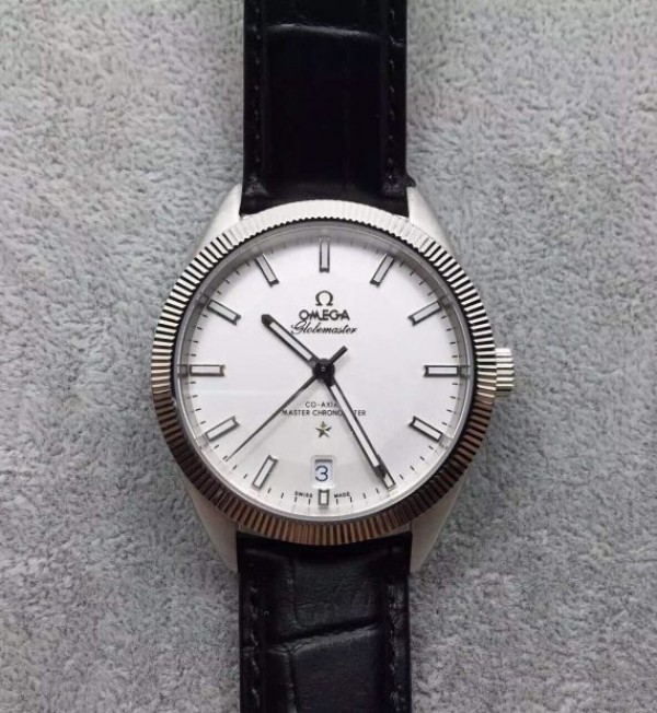 Replica Omega Globemaster Master Chronometer SS White Dial Leather Strap - Top club