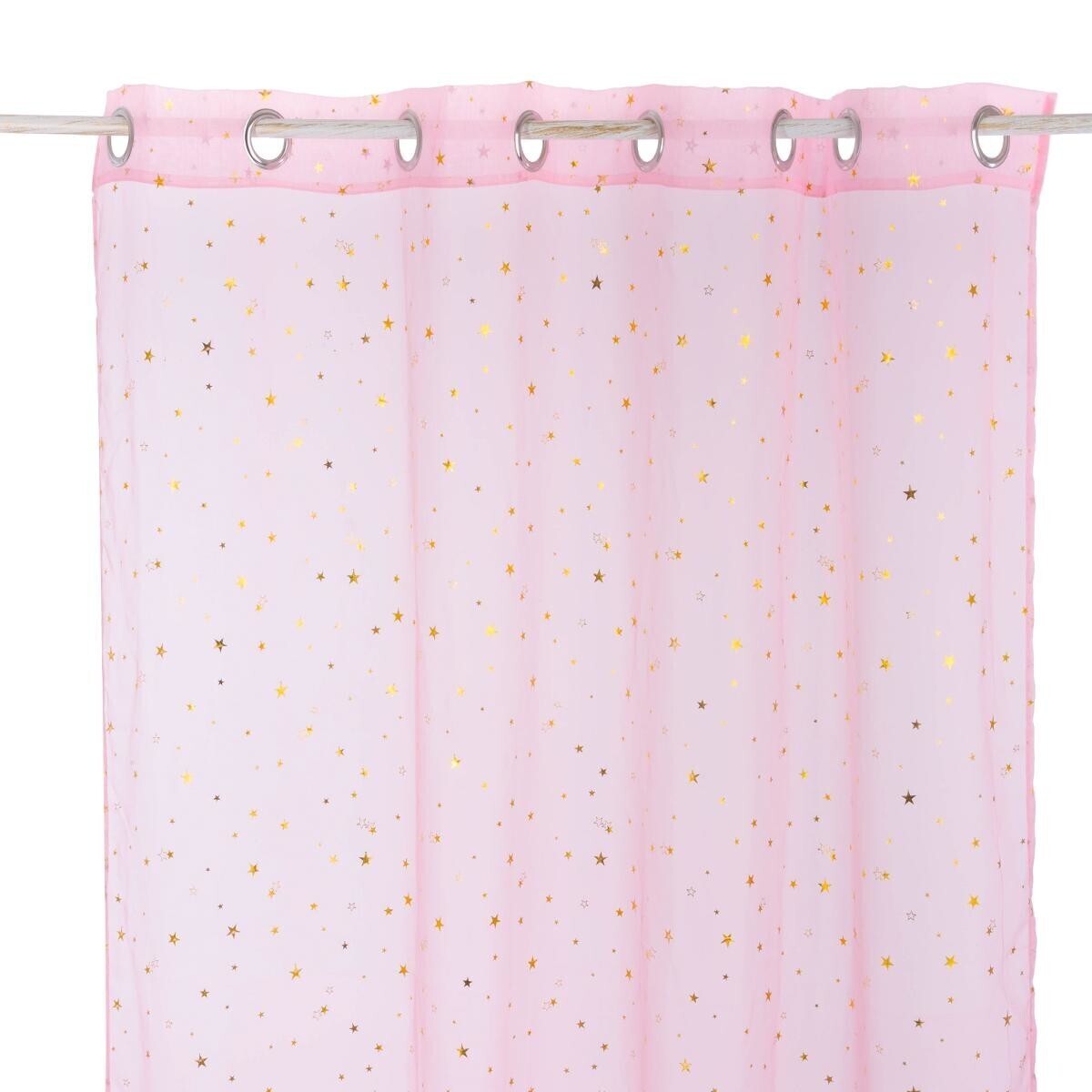Kids sheer curtain "Gold star" 140x250 cm