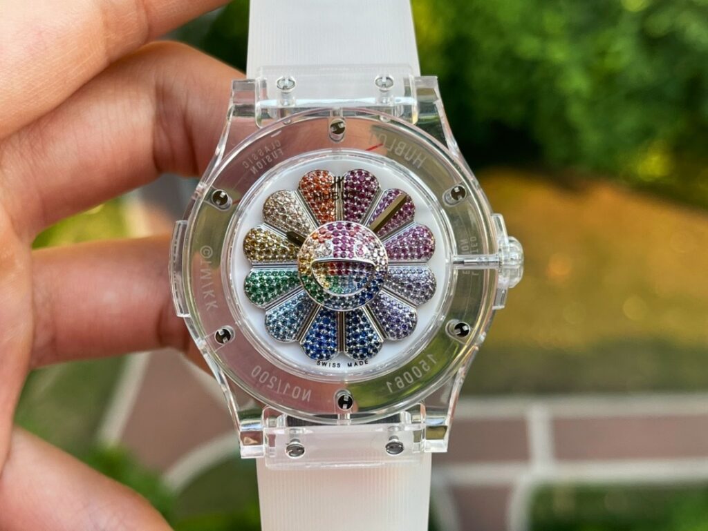 Hublot Replica 1:1 Watch Takashi Murakami Transparent Case Rubber Strap 42mm - Top club