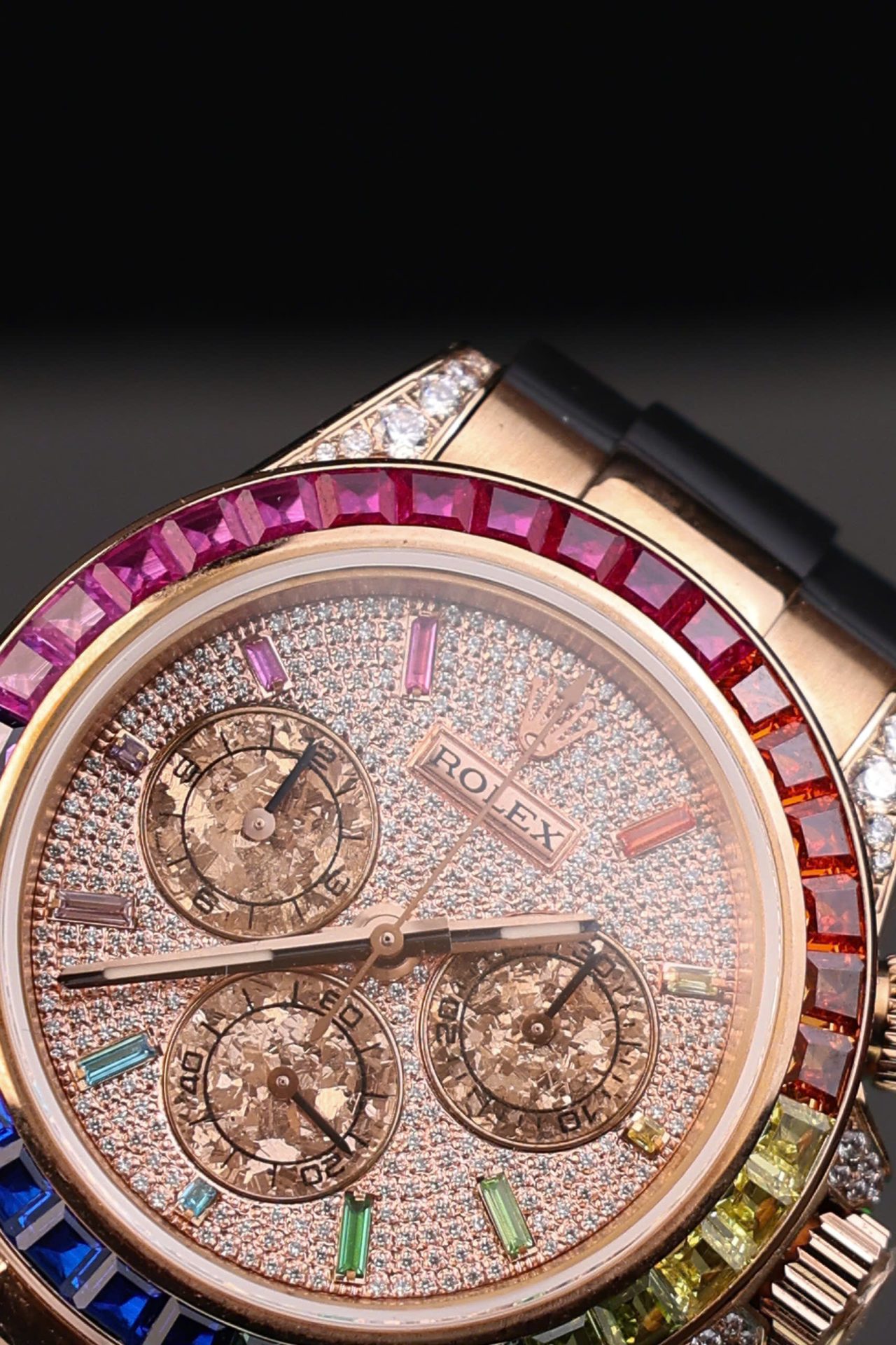 Rolex Daytona Rainbow Copies Watch Rubber Strap MS Factory 40mm - Elite Watch Atelier