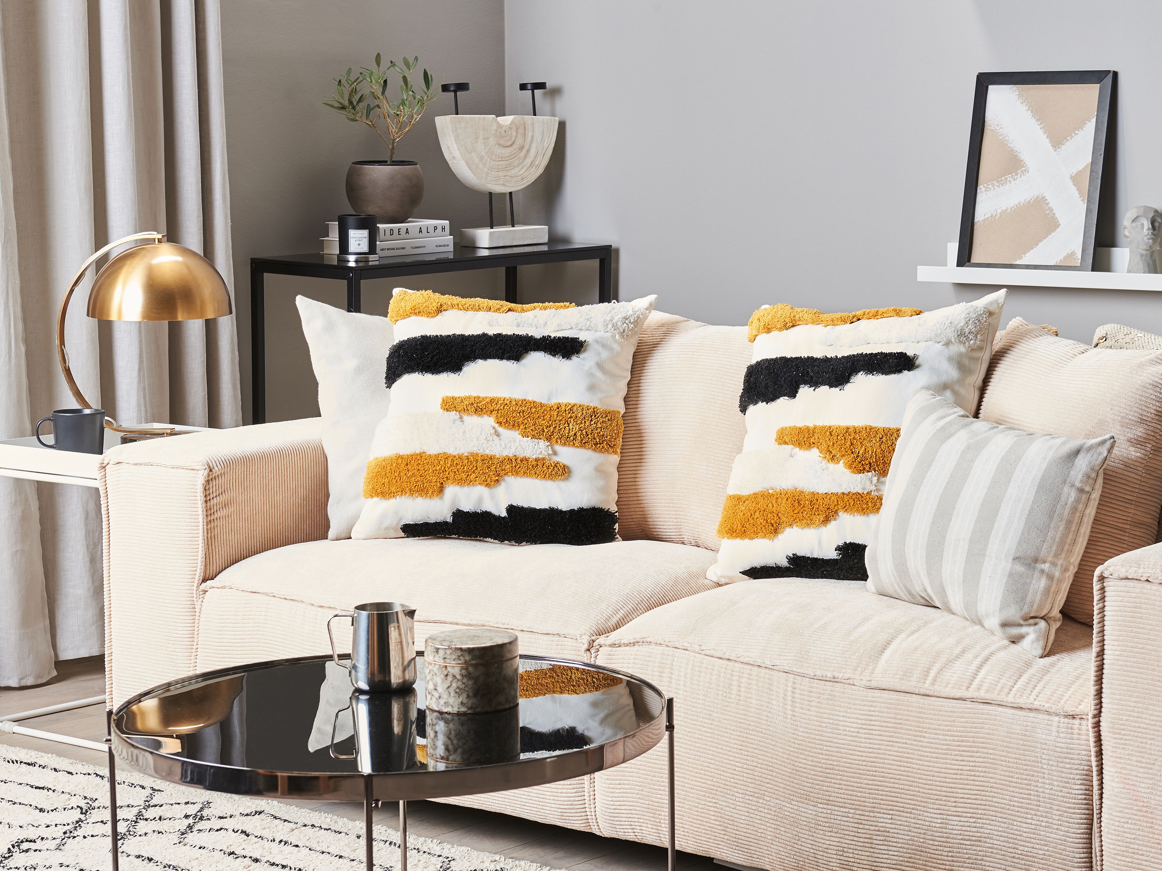 Set of 2 Decorative Cushions MONARDA 45 x 45 cm Multicolour Abstract Pattern