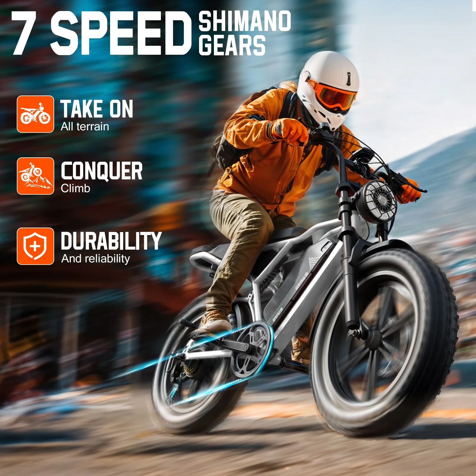 Electric Bike for Adults, 750W Peak 1500W Motor, 20"x4" Fat Tire E Bicycle, Hydraulic Disc Brakes, E Mountain Bike, 48V/15AH UL2849, App Control - Image 4