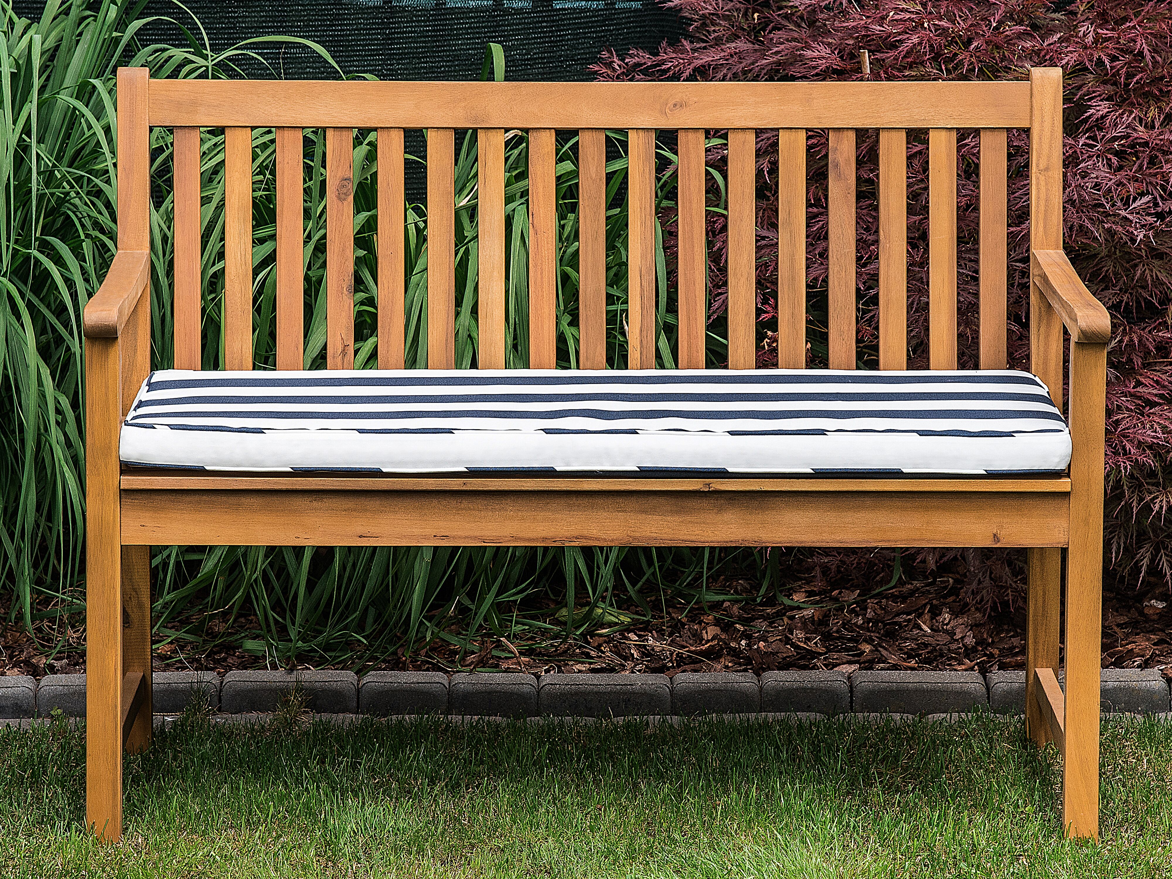 Bench Seat Pad Cushion VIVARA 112 x 54 cm Navy Blue