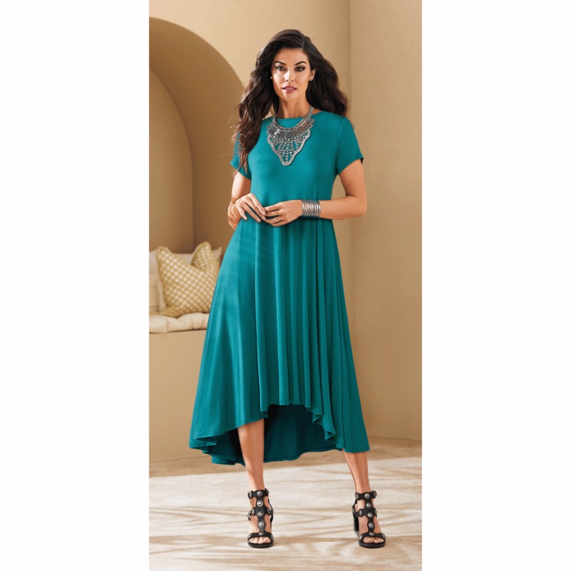 Gigi High-Low Swing Dress - MIDNIGHT VELVET CATALOG