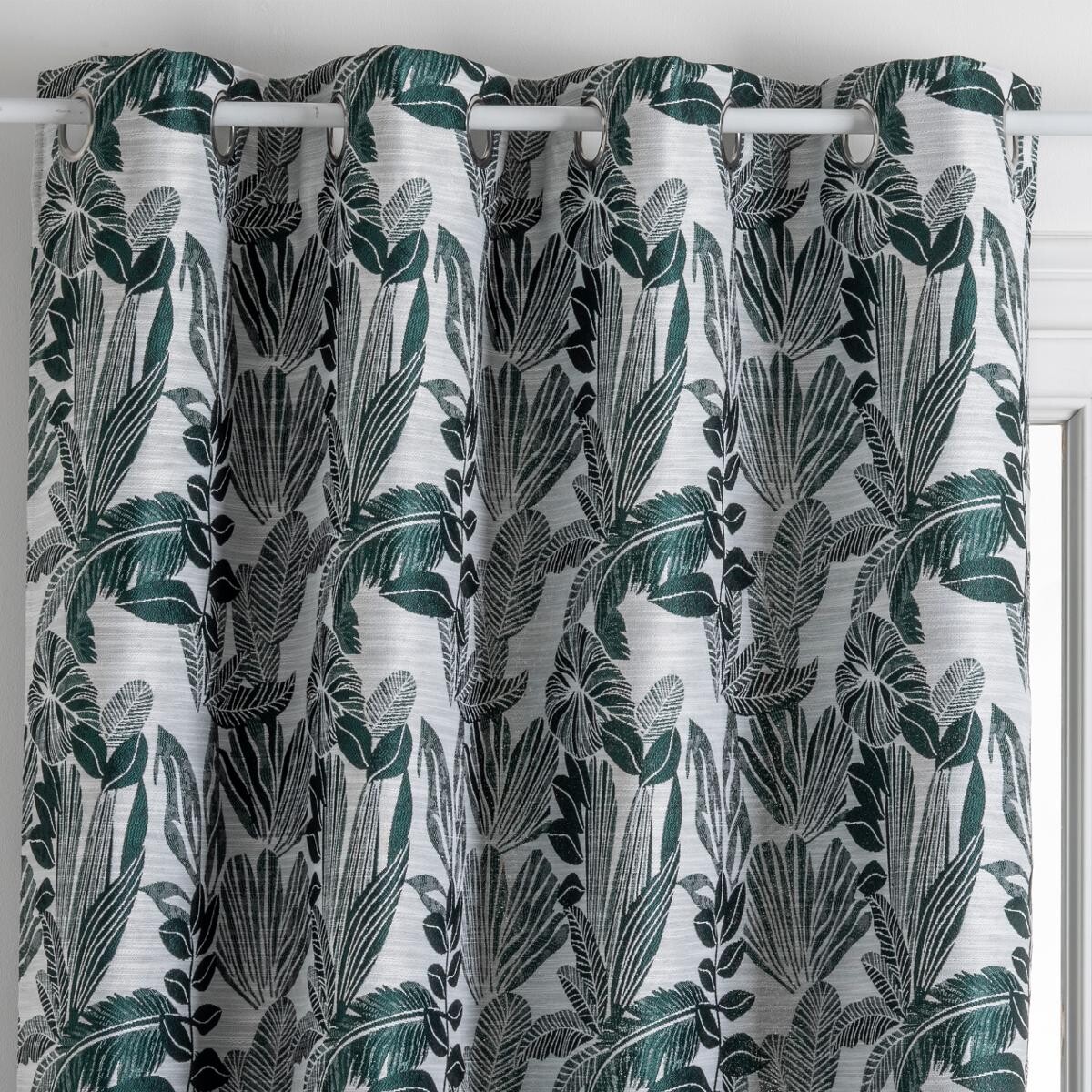 Curtain "Bejuco", jacquard pattern Cedar green, 140x260 cm