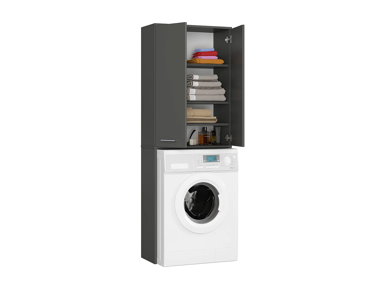 Meuble de rangement pour machine à laver, 2 portes, 64 x 30 x 190 cm