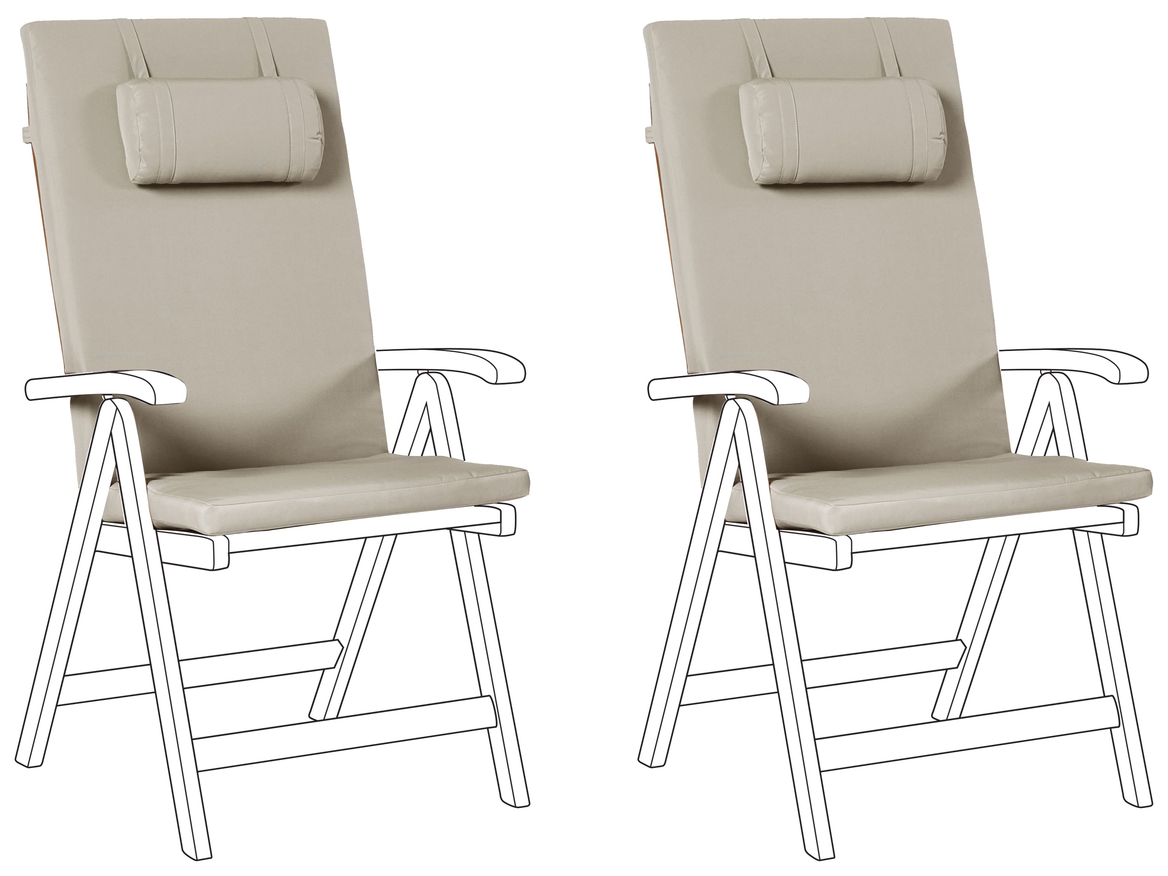 Set of 2 Back/Seat Cushions JAVA/AMANTEA PREMIUM 50 x 70 cm Taupe