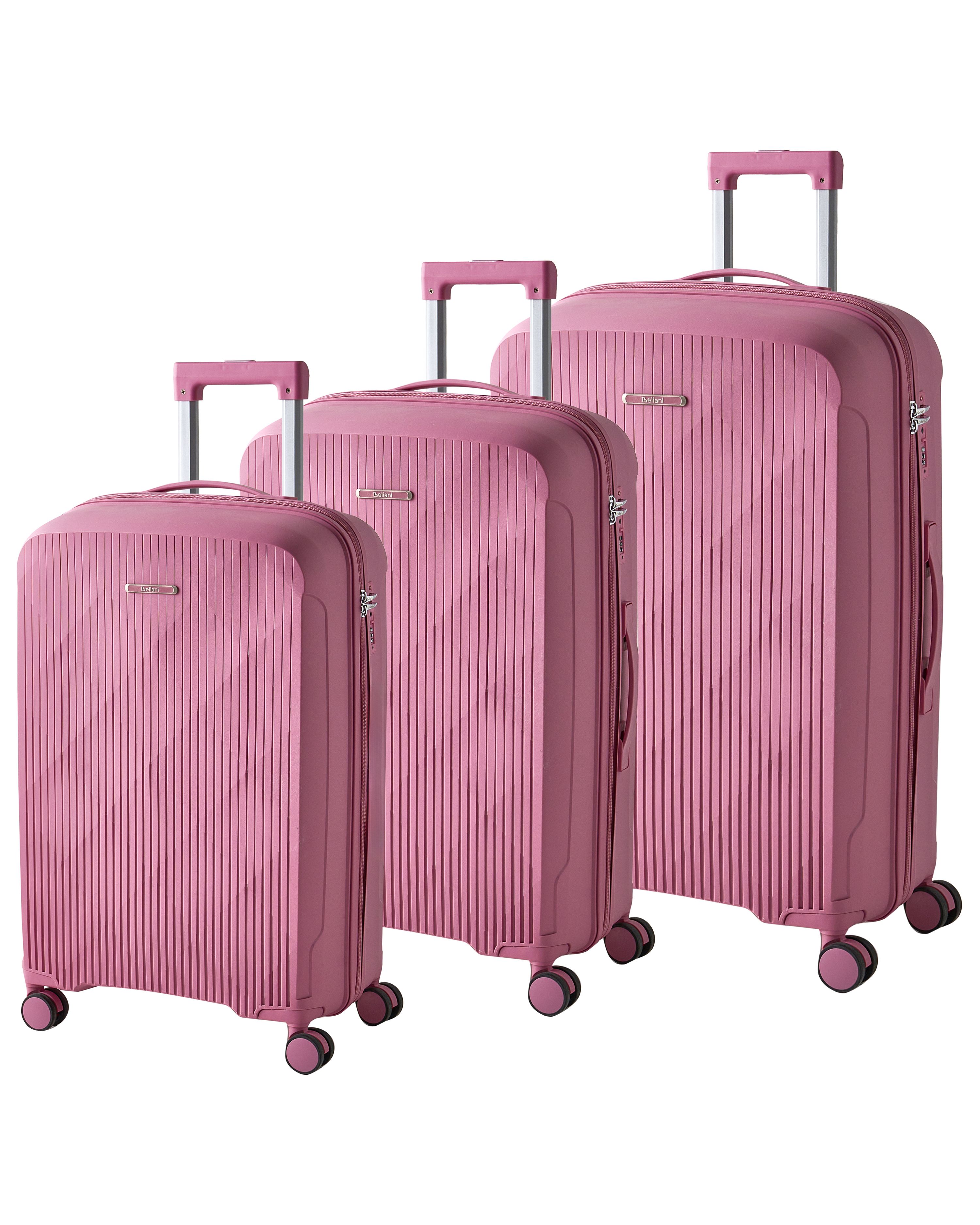 Set of 3 Hard Shell Suitcases TONSAI Pink