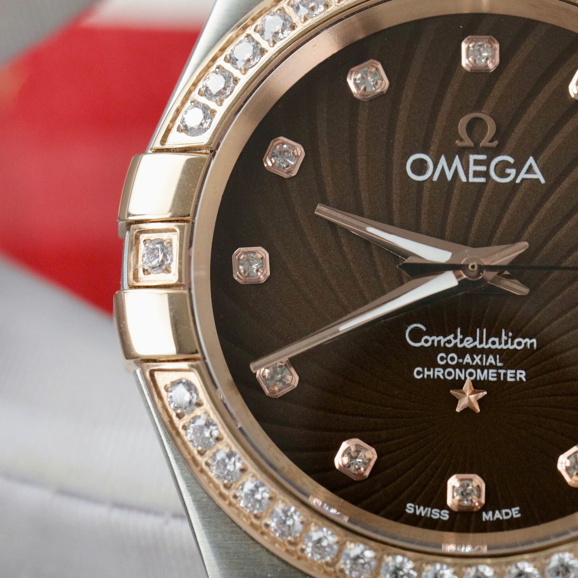 Omega Constellation Co-Axial Fake Watch Brown Dial Metal Strap 38mm - Top club