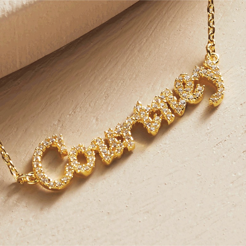Cubic Zirconia Name Pendant - MIDNIGHT VELVET CATALOG
