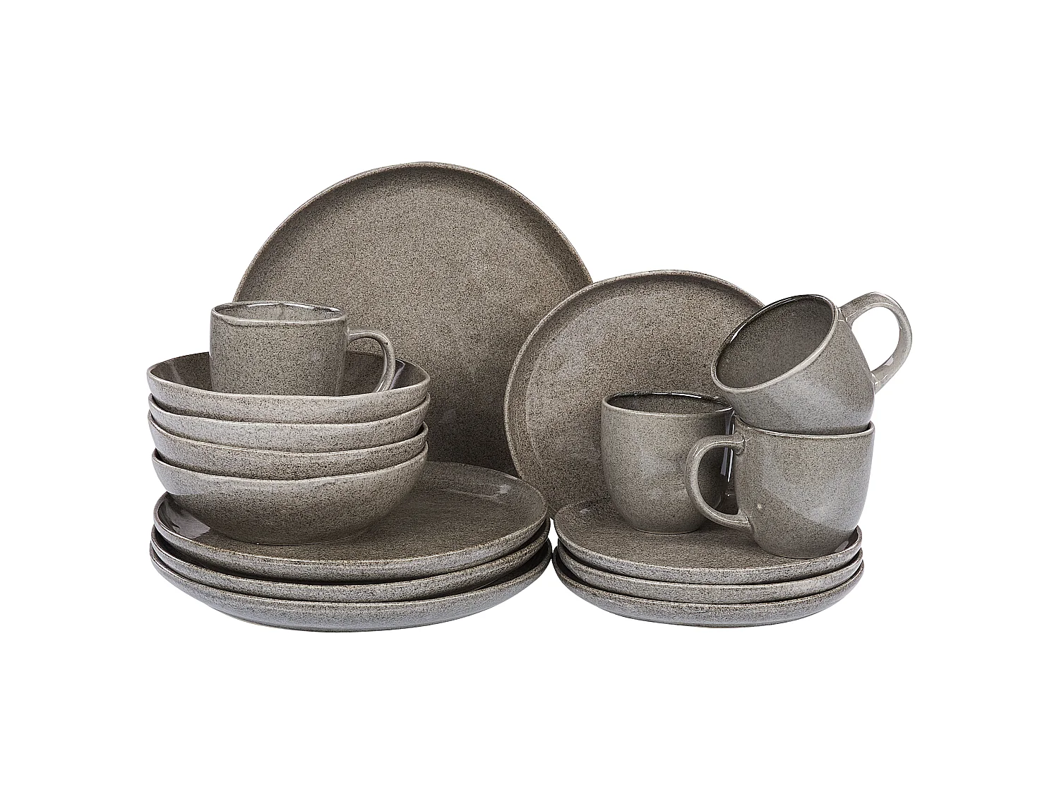 Set de 16 couverts de table COSTMARY Grès Gris