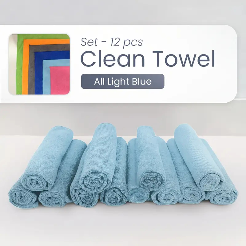 Heavy-Duty Ultra-Fine Fiber Cleaning Cloth - Highly Absorbent Lint-Free, Non-Slip Towel Square Multi-Purpose