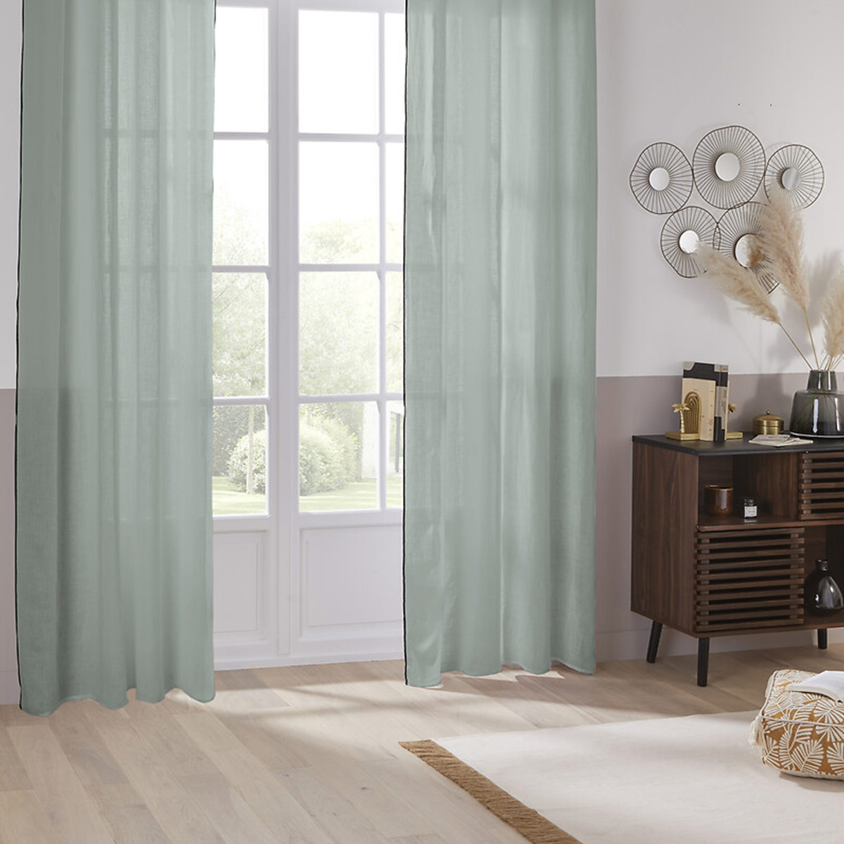 Curtain "Linah" Celadon blue, 130x260 cm