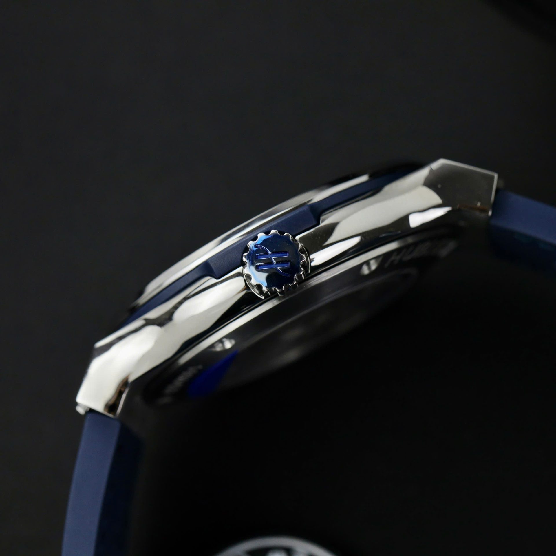 Hublot Classic Fusion Titanium Replica Watches Blue Dial Custom Moissanite Diamonds 42mm - Top club