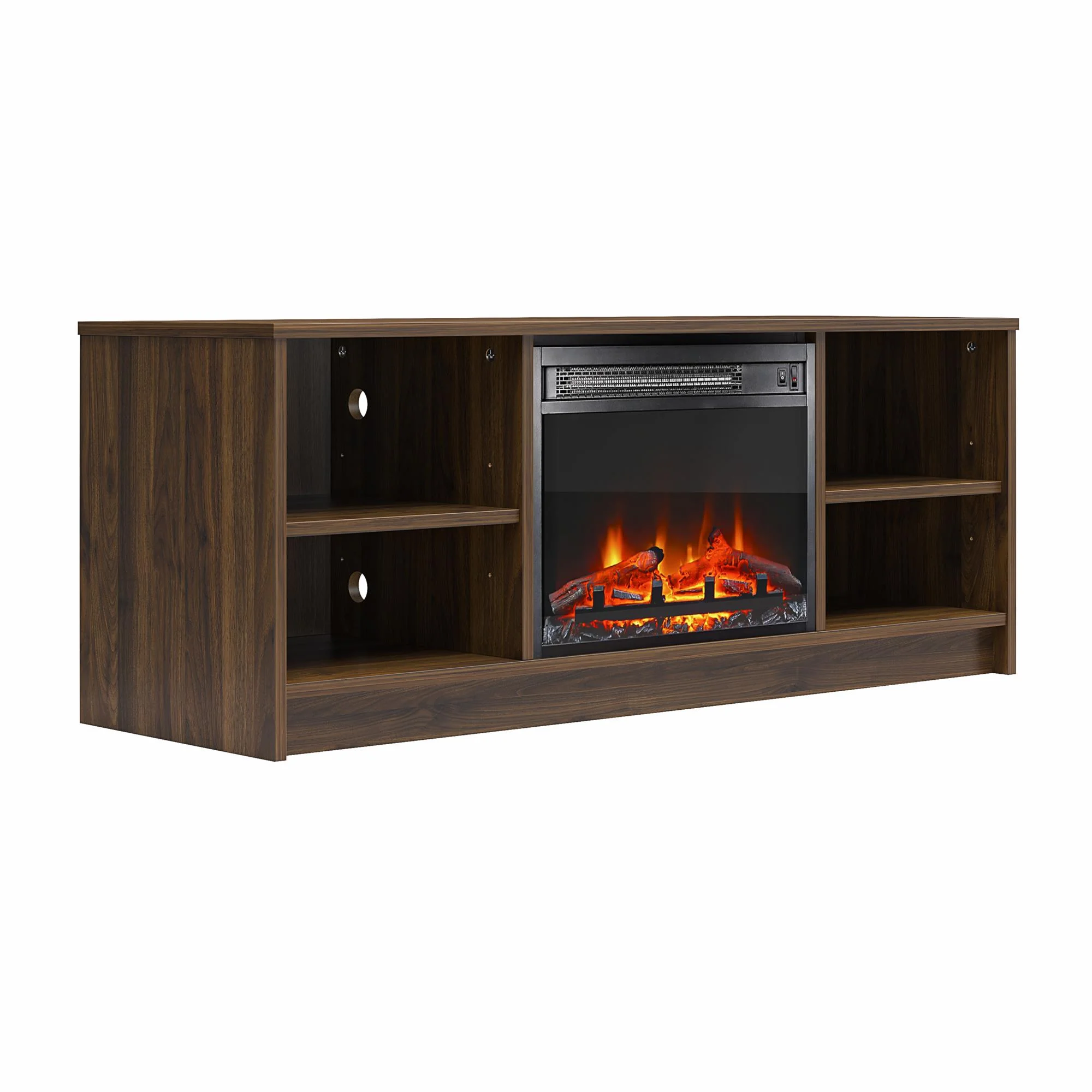 Mainstays Fireplace TV Stand, for TVs up to 55", Black Oak - Image 33