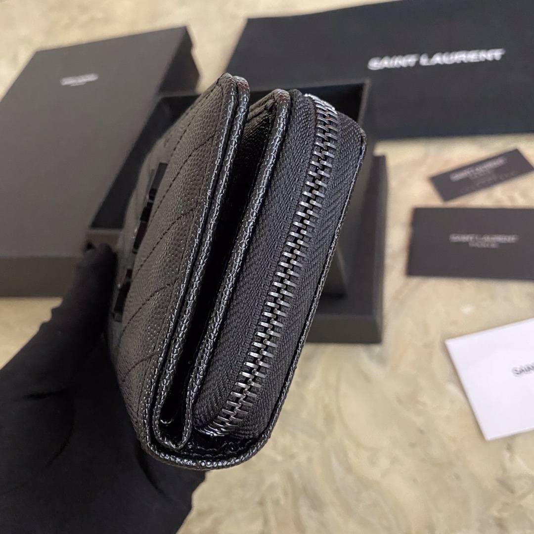MONOGRAM COMPACT ZIP AROUND WALLET IN GRAIN DE POUDRE EMBOSSED LEATHER1:1High-quality replica