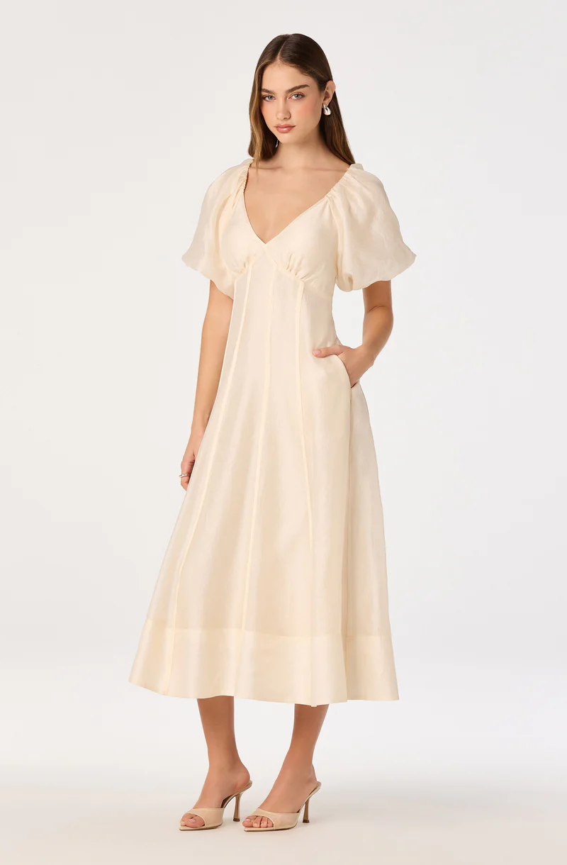Kathaleya Puff Sleeve Midi Dress