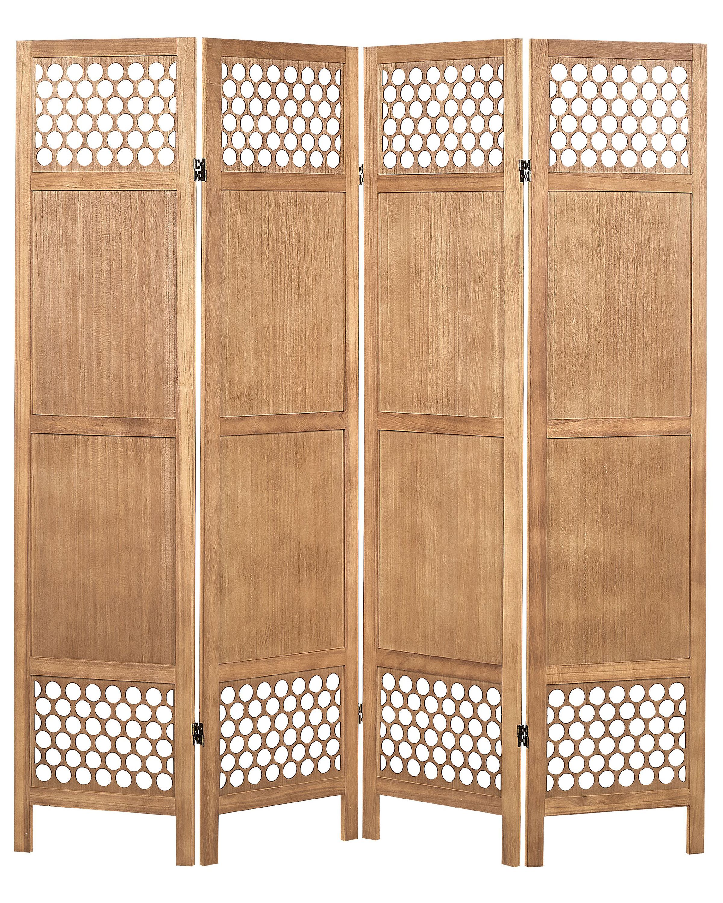 4 Panel Room Divider CERTOSA Light Brown 163 cm 170 cm