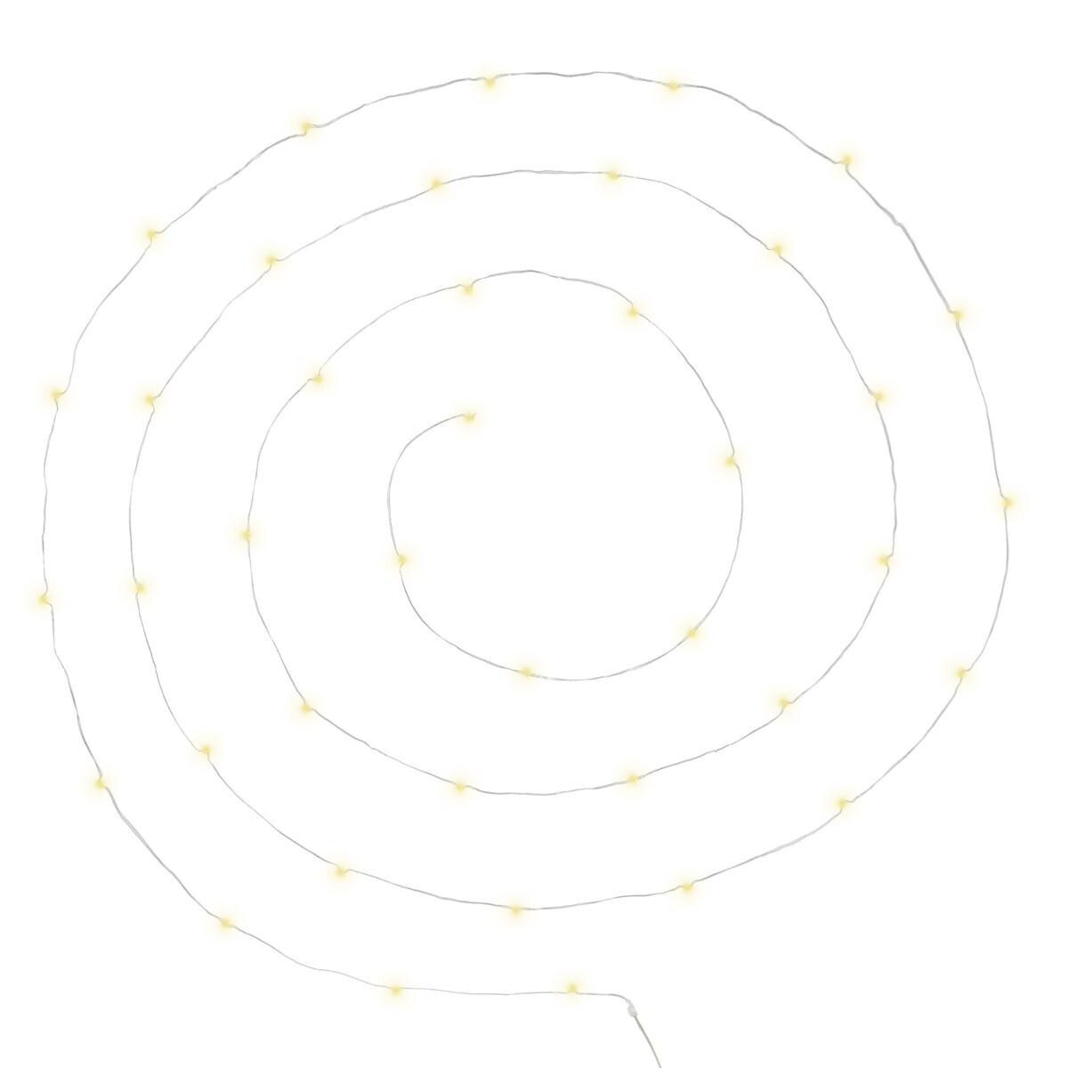 40 micro LED battery powered garlands Silver, warm white, L.400 cm