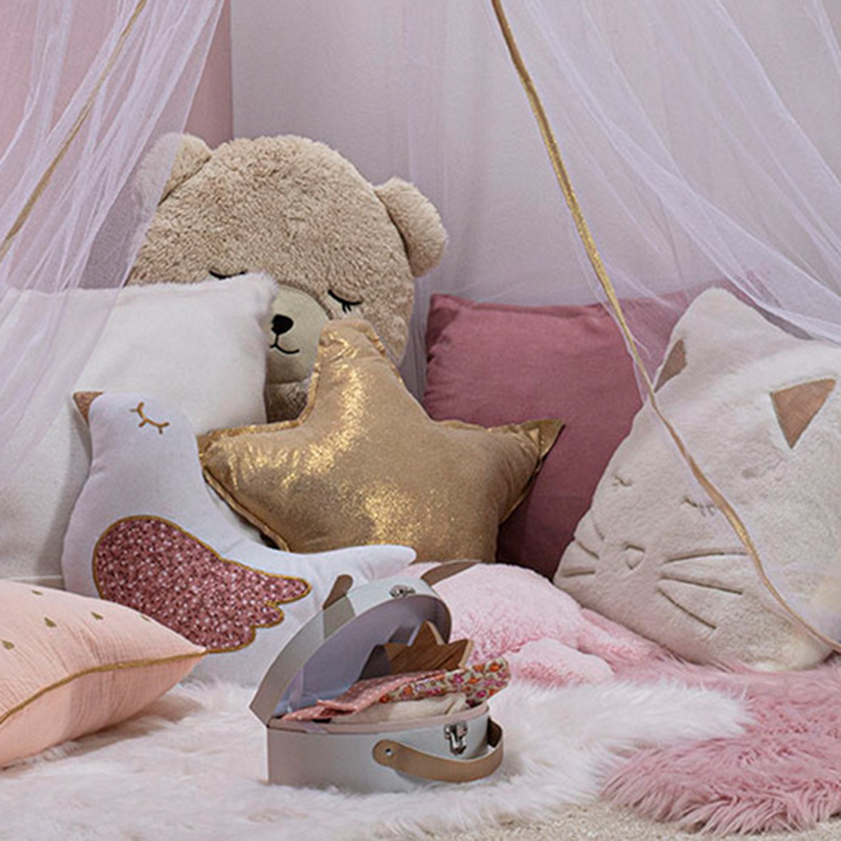 Kids cushion "Bear" Beige, D.28 cm