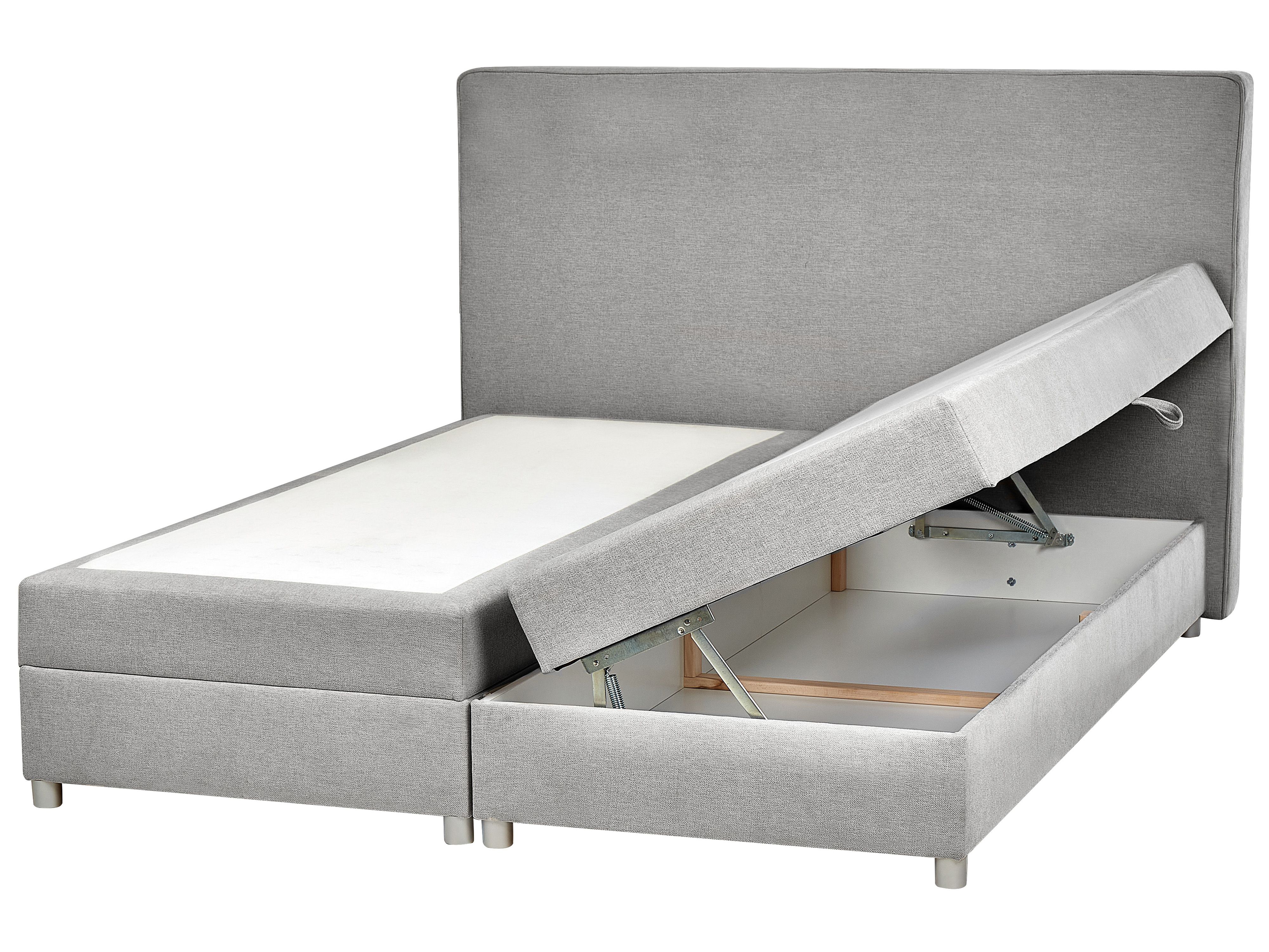 Divan Bed with Storage Fabric MINISTER 180 x 200 cm (EU Super King) Light Grey