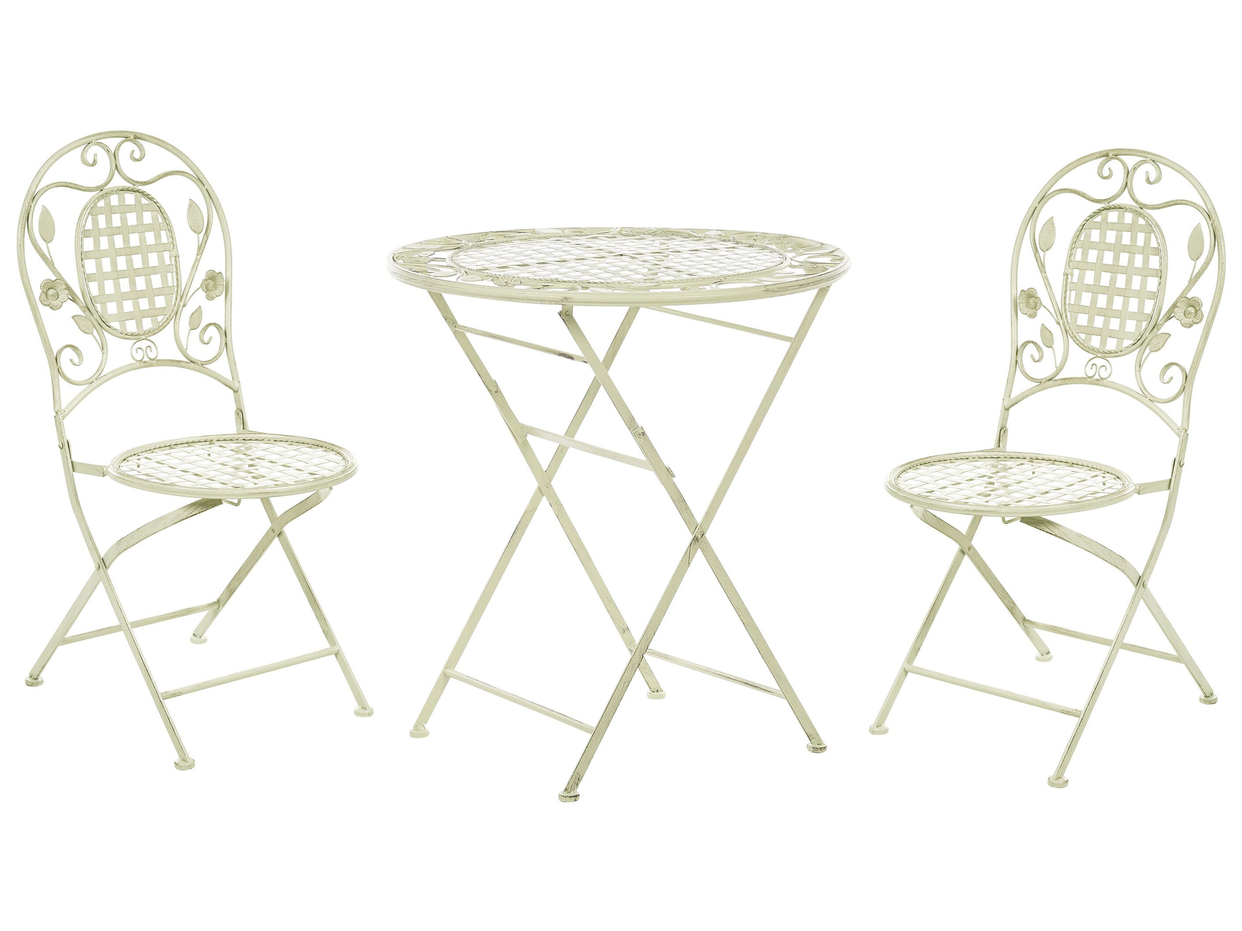 Bistro Set Folding BIVIO Metal Light Green