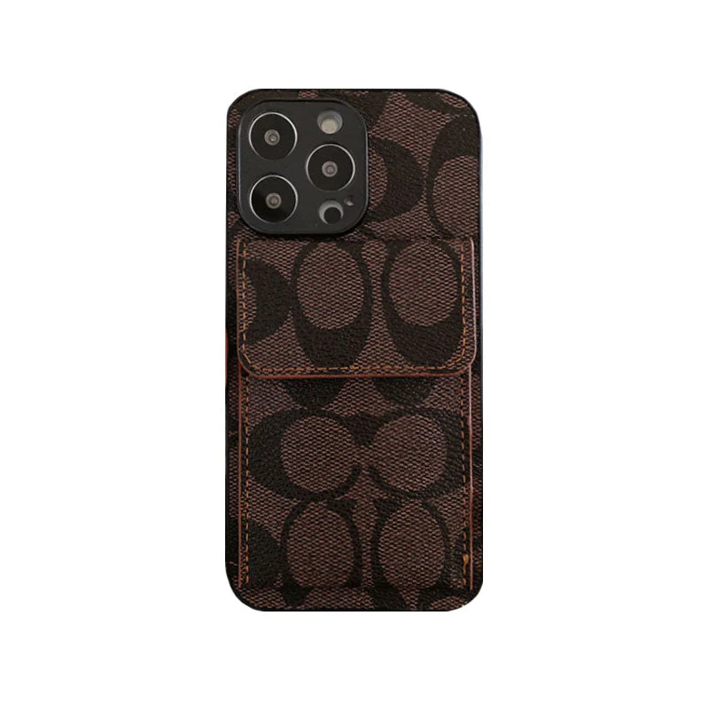 Coach iPhone Case With  Wallet Coffee-HP240513 - Wholesale & Influencer