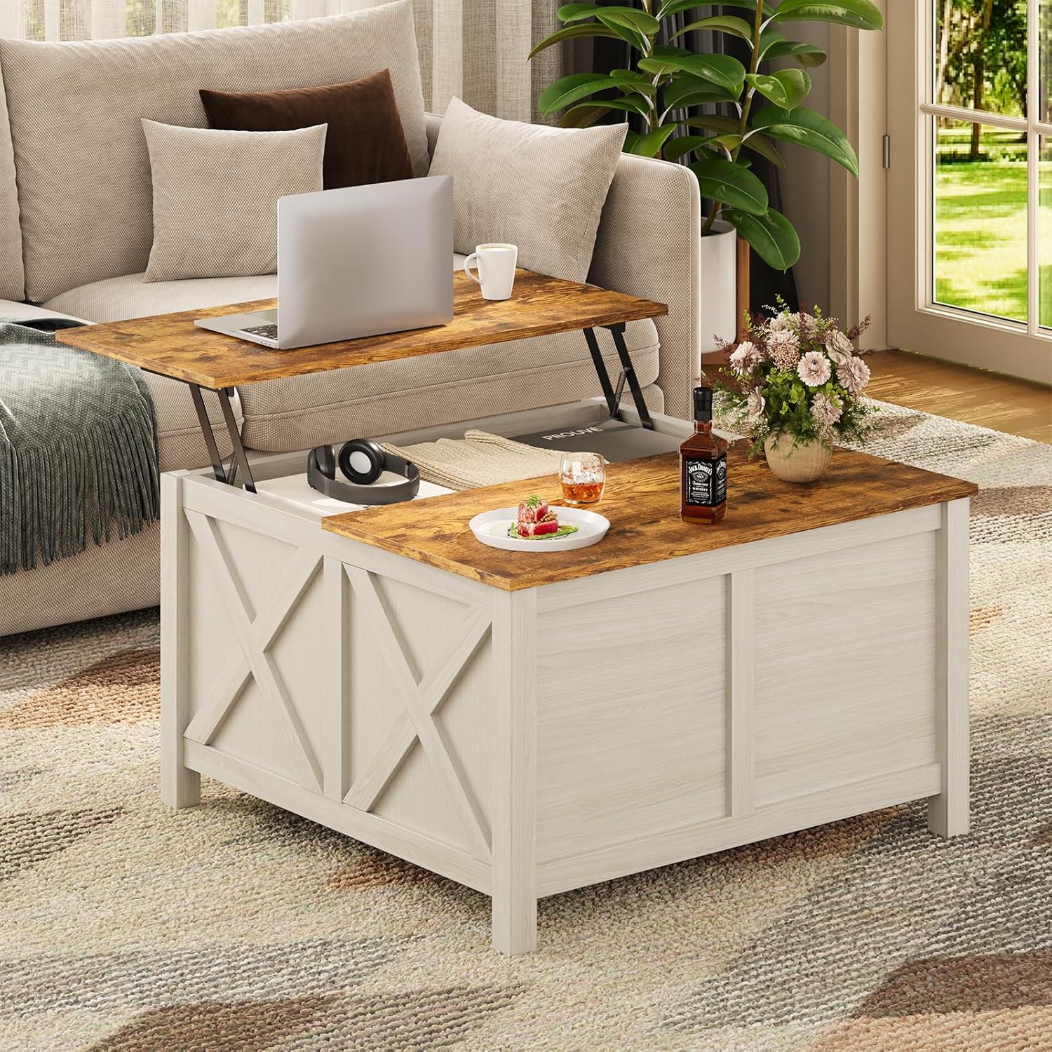 Lift Top Coffee Table with Storage, 31.5