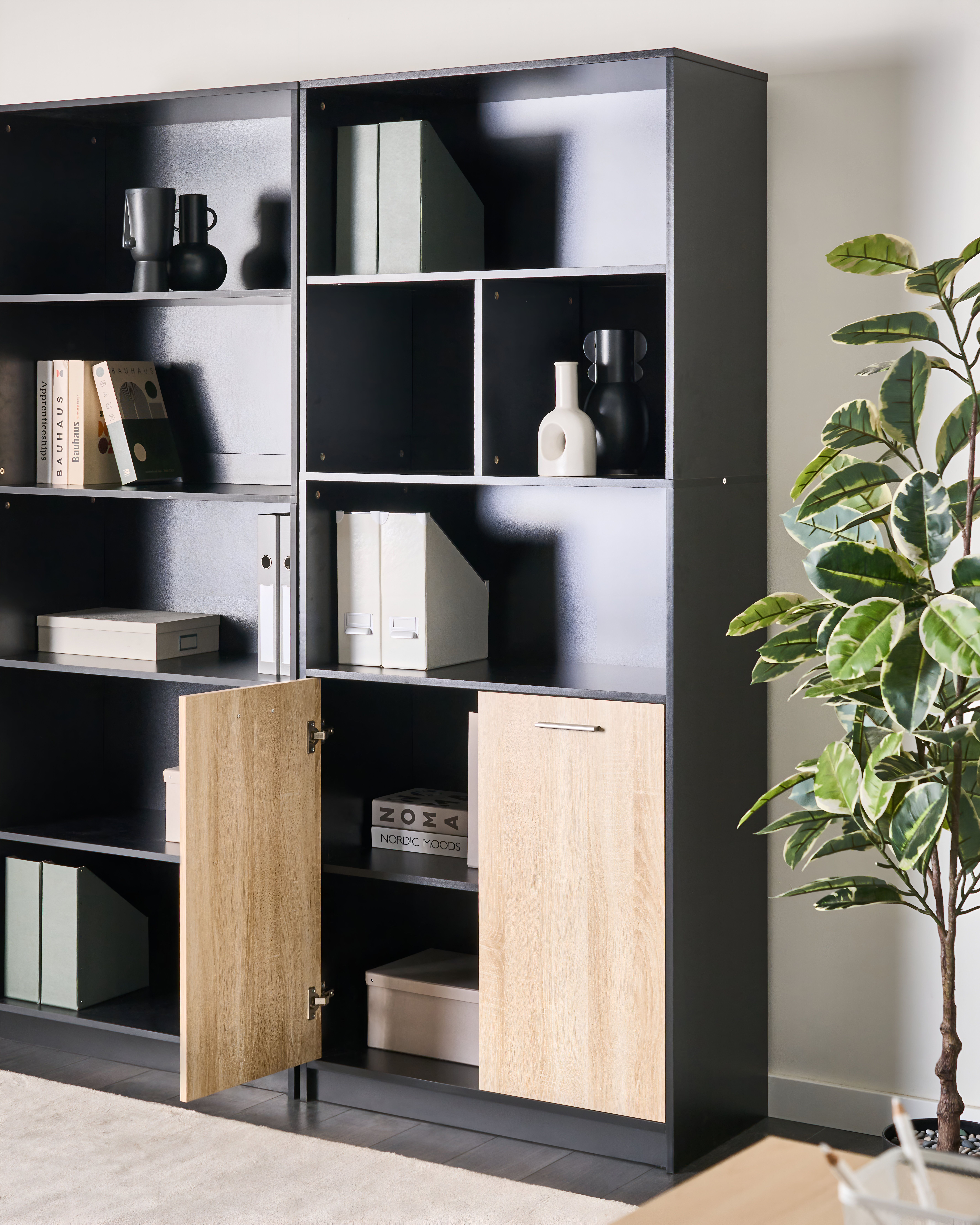 2 Door Bookcase ZEHNA Brown/ Black